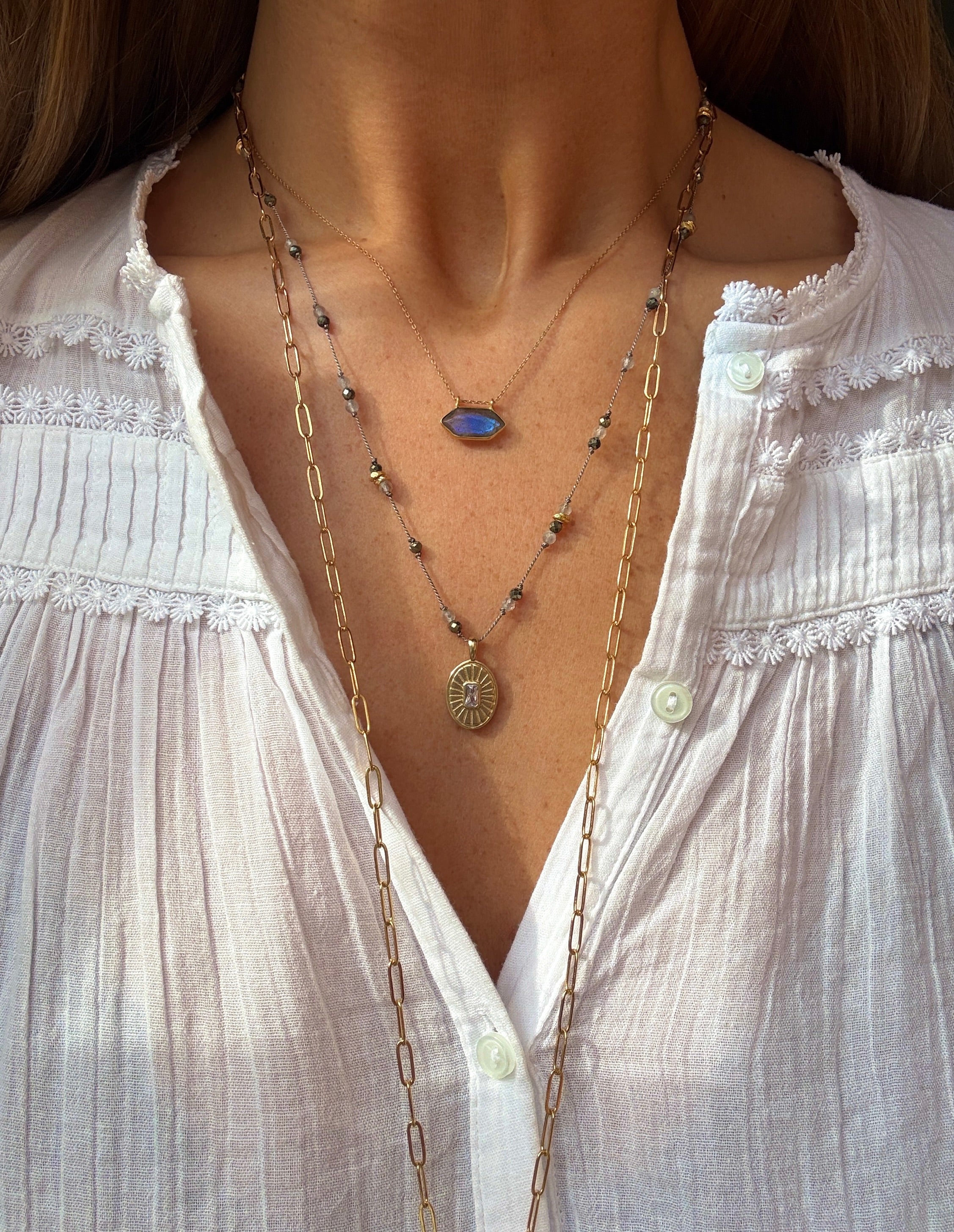 The Hexa Necklace ↠ Labradorite