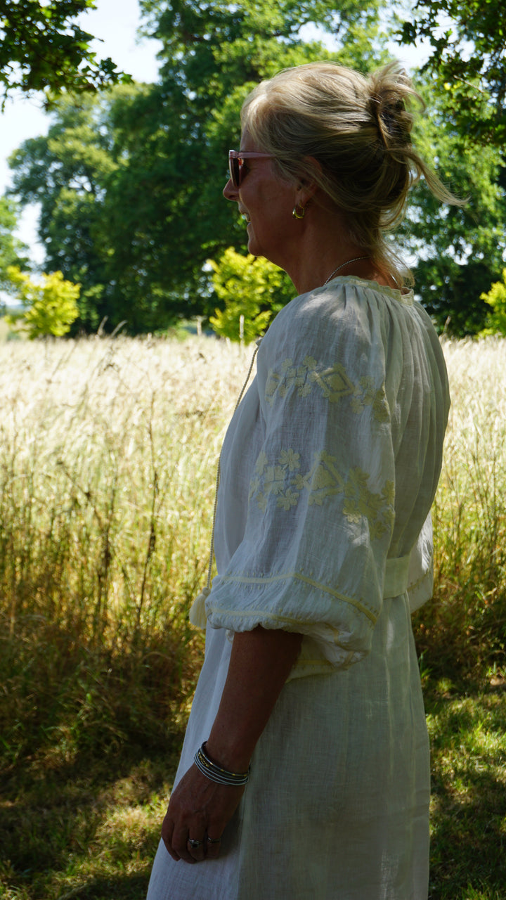 The Babylos Dress ↠ White &amp; Ecru (Coming back in stock)
