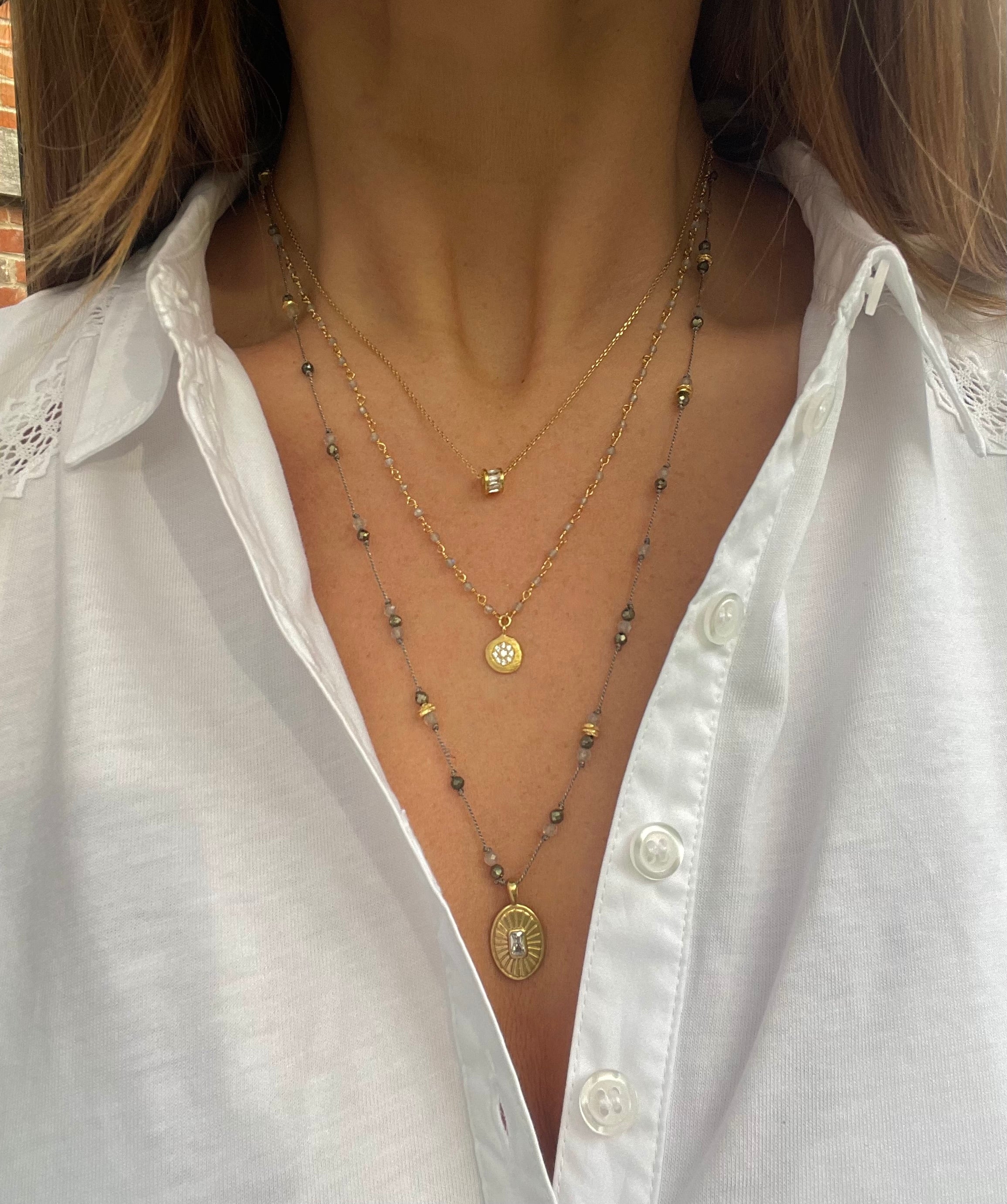 The Enjoy Necklace ↠ Labradorite & Galet