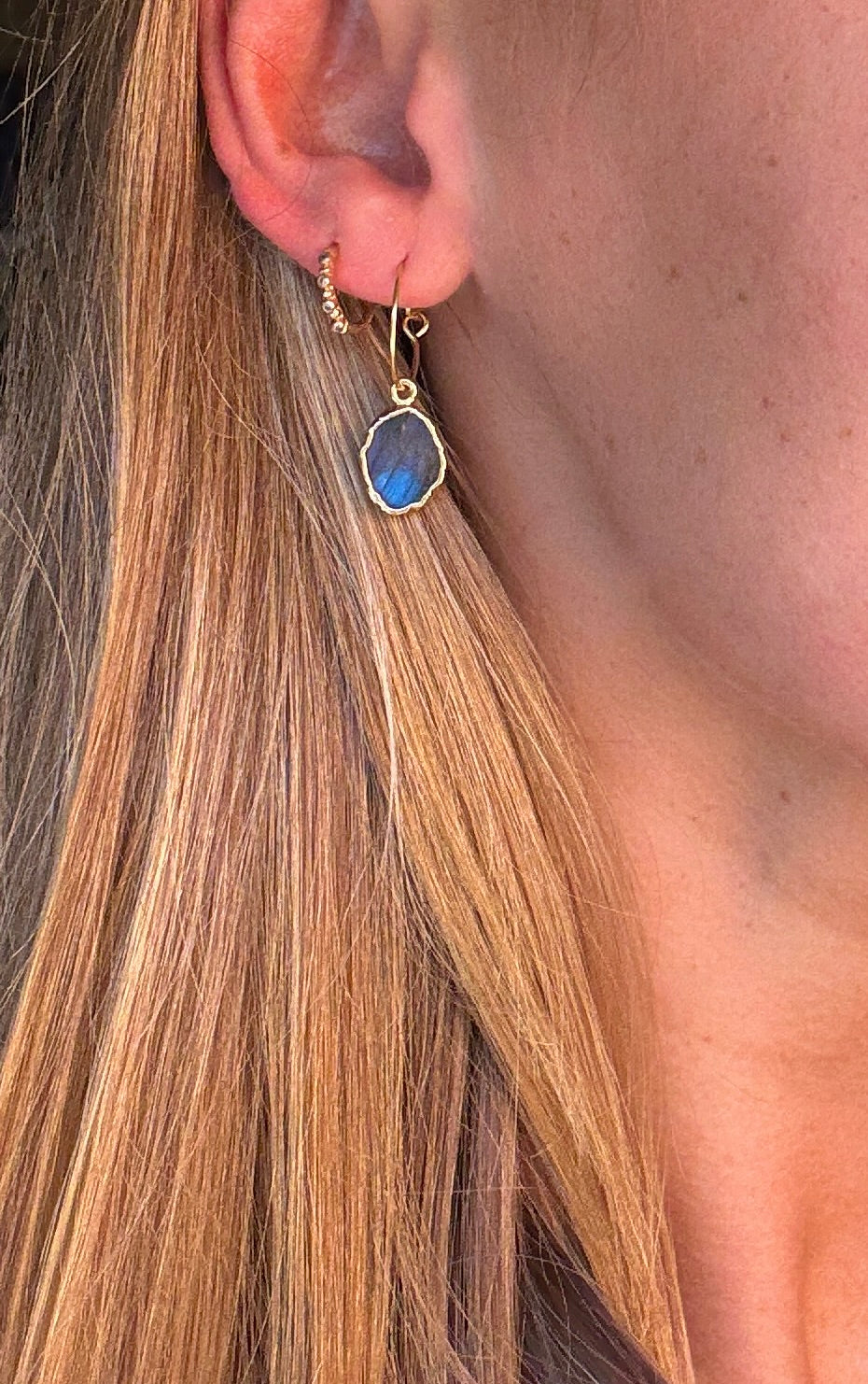 The Kara Earrings ↠ Labradorite