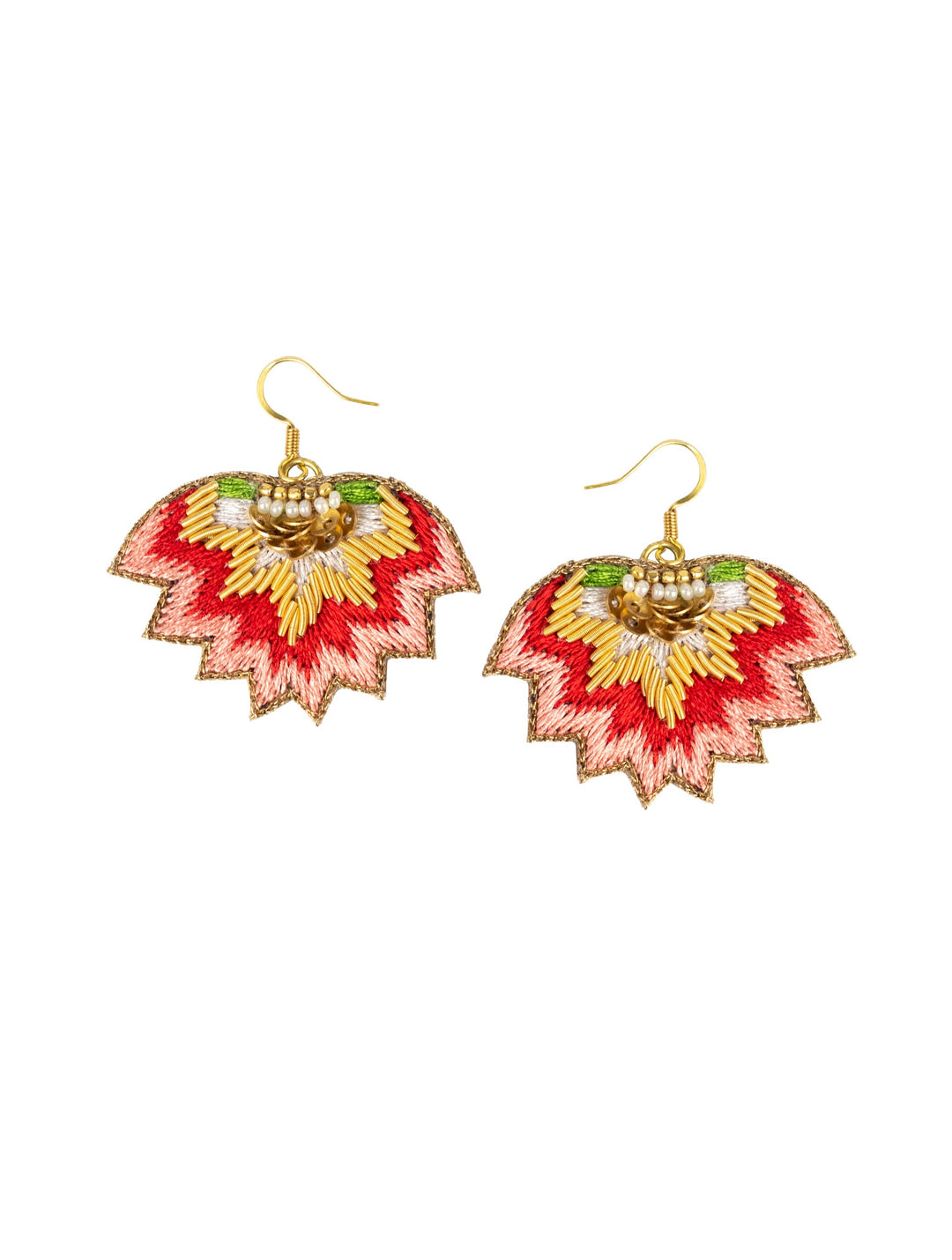madi earrings peach green nahua official