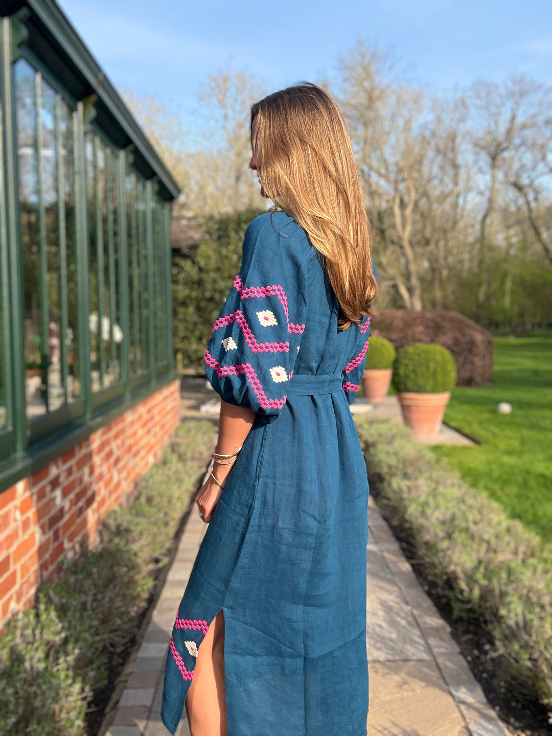 The Aztec Veronica Dress ↠ Blue &amp; Pink
