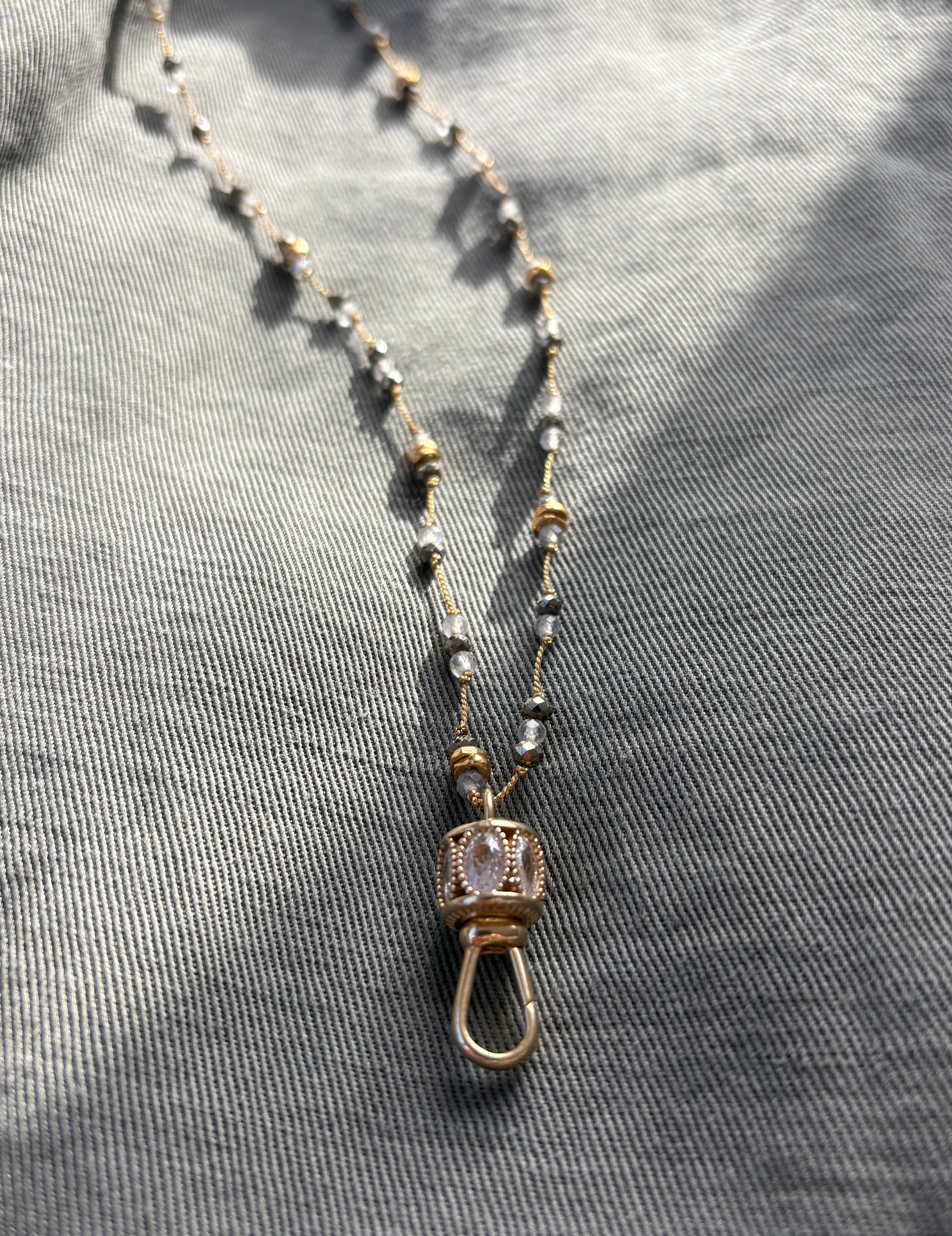 The 'Catch Me' Necklace ↠ Pyrite & Labradorite