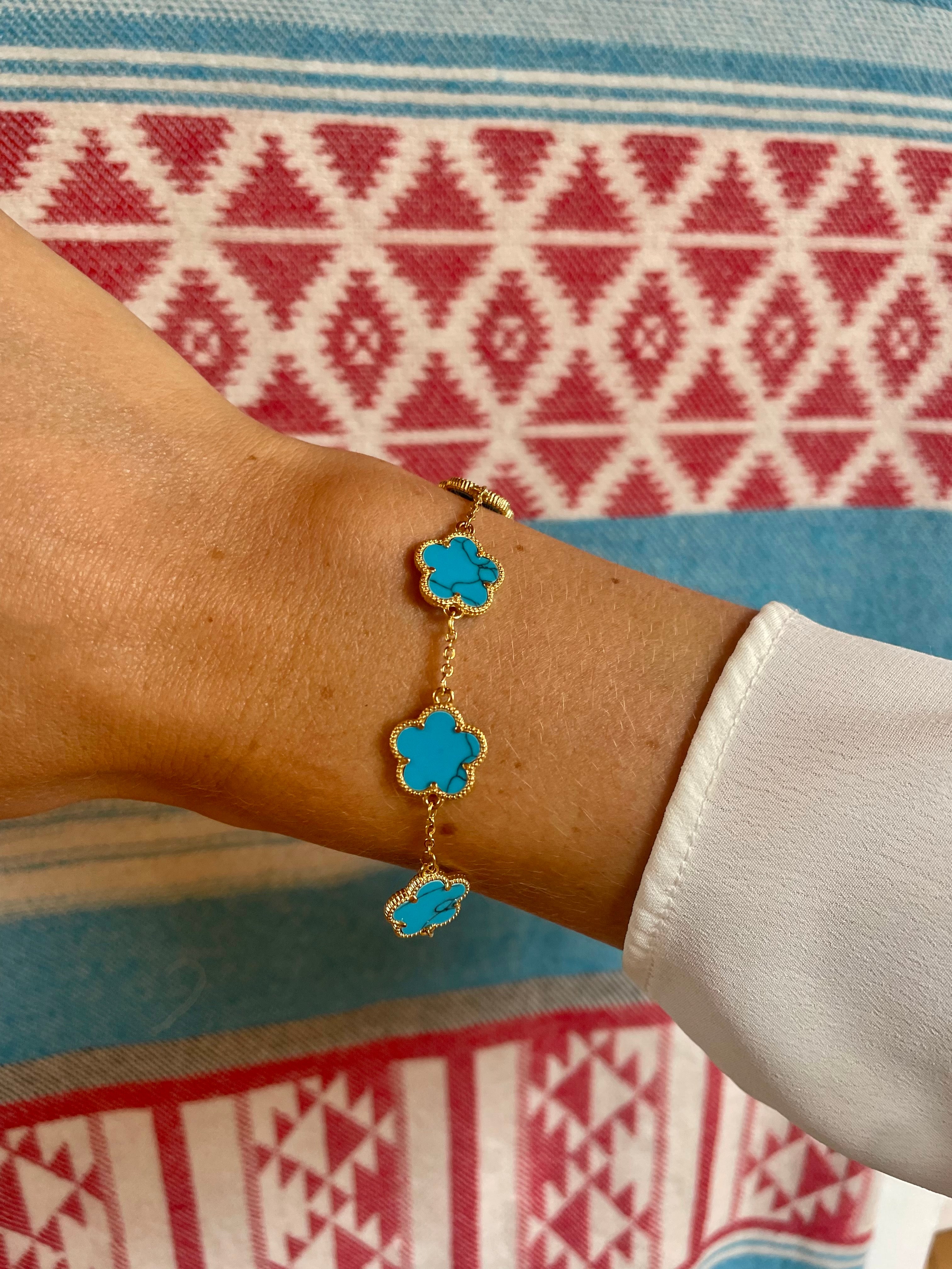 labradorite turquoise pearl clover bracelets like van cleef bracelets gold chain bracelets