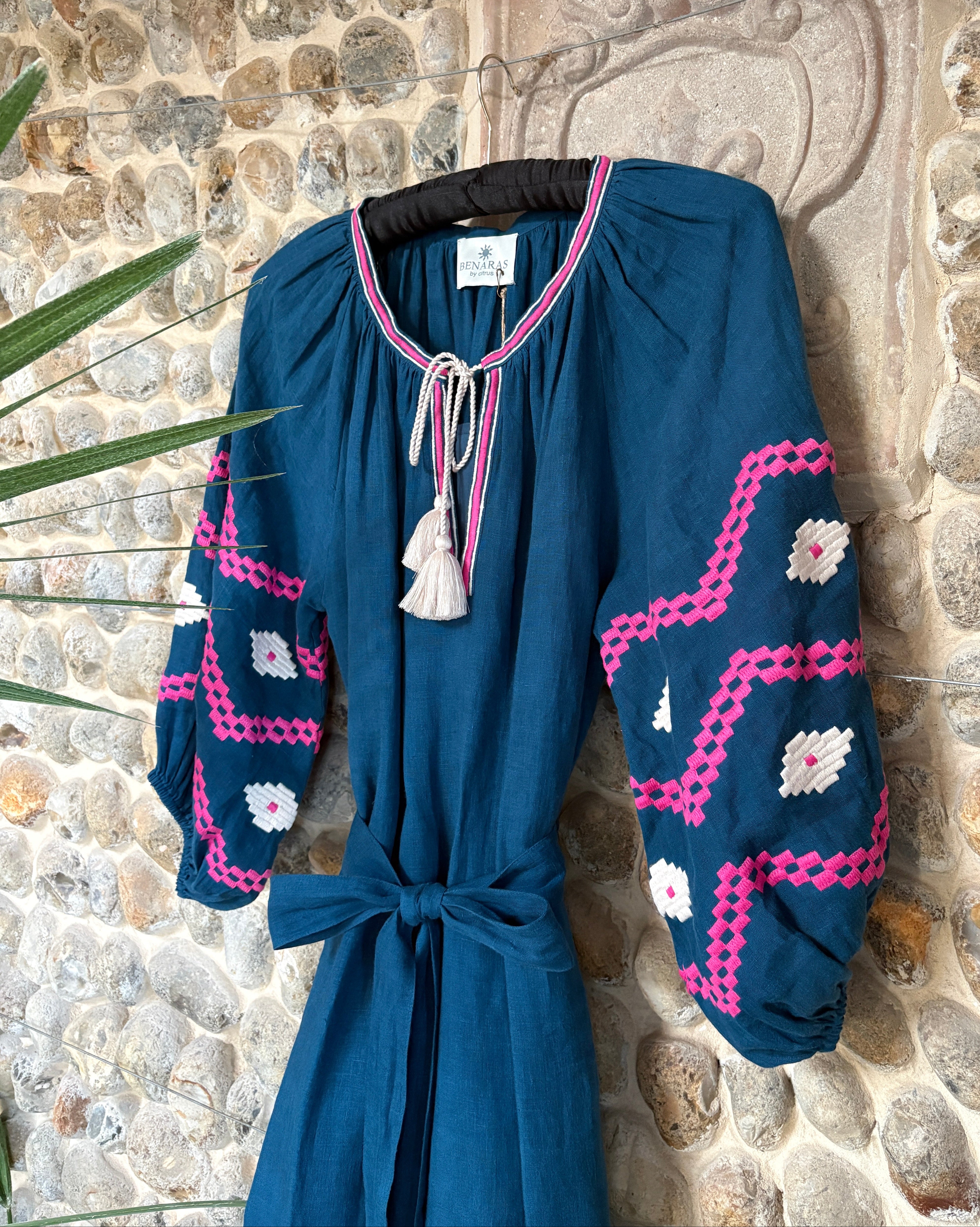 denimblueandpinkkaftanembroidereddressbenarasbycitruskayanukadressfront