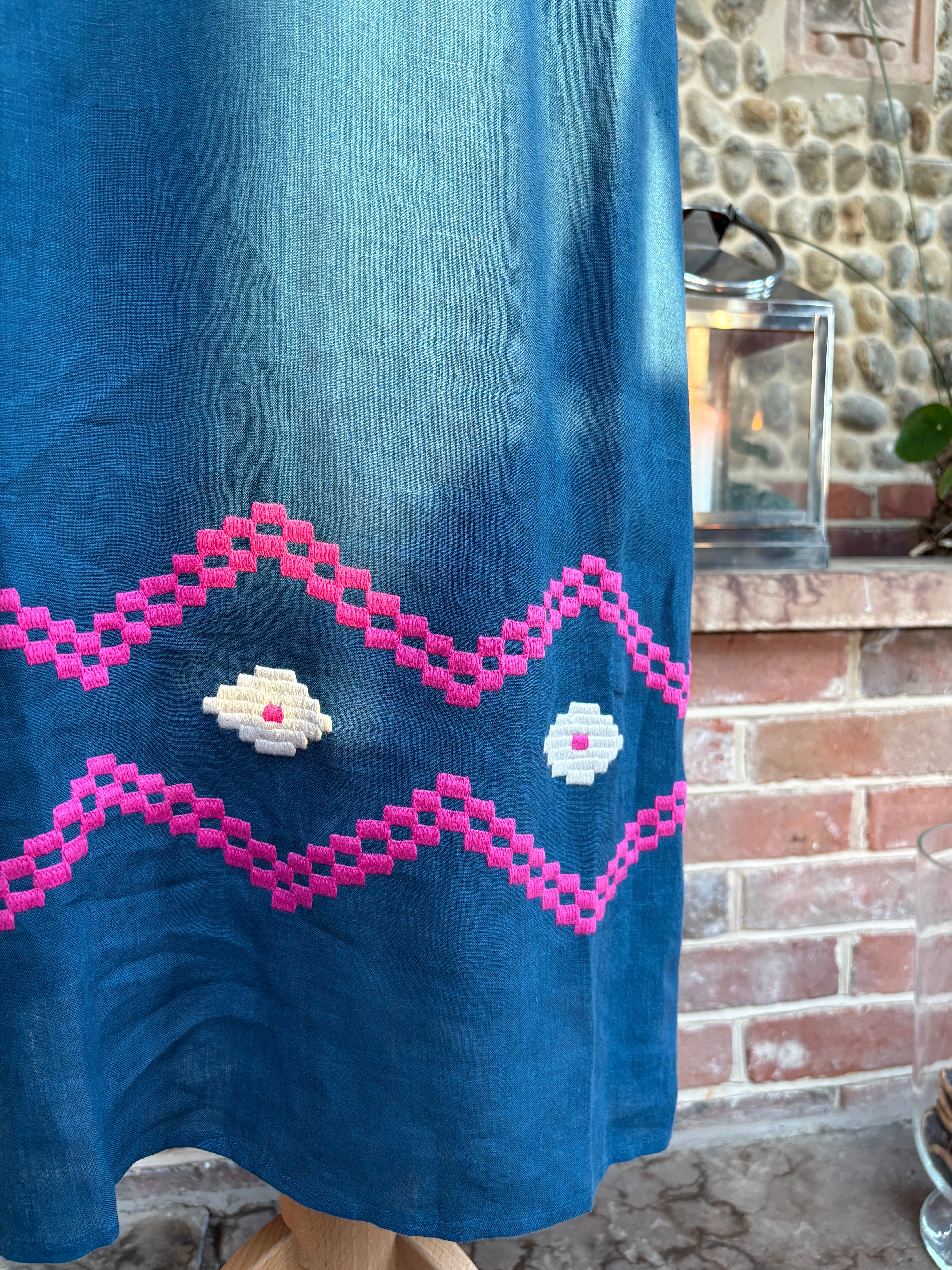 The Aztec Veronica Dress ↠ Teal & Pink