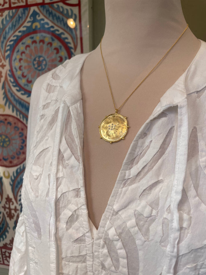 eden necklace 18k gold plated pendant necklace with engraving louise hendricks 