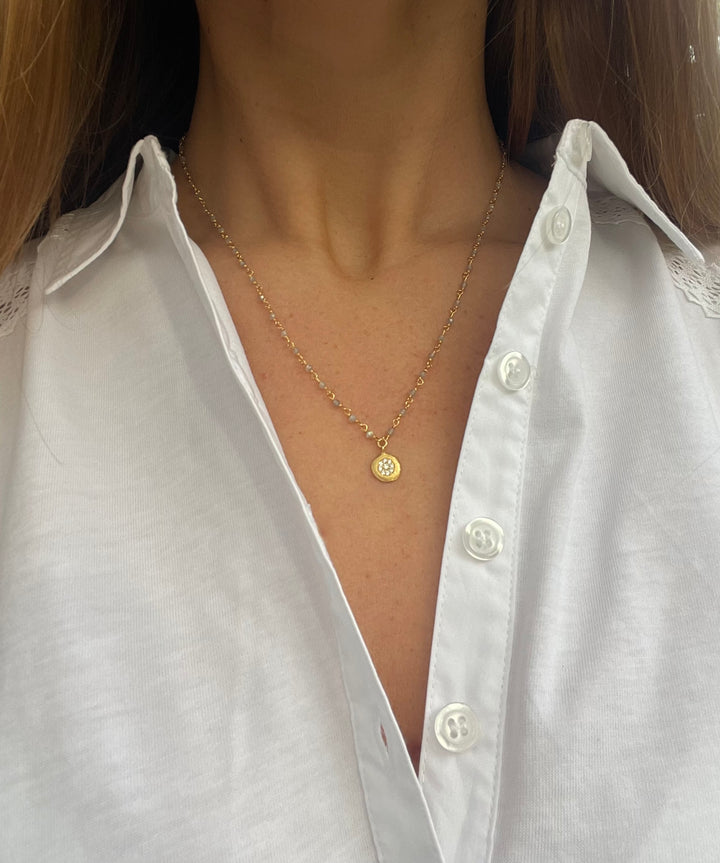 The Enjoy Necklace ↠ Labradorite &amp; Galet