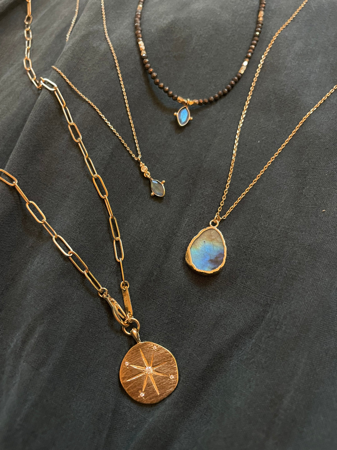 gigi choker hanka in pyrite and labradorite