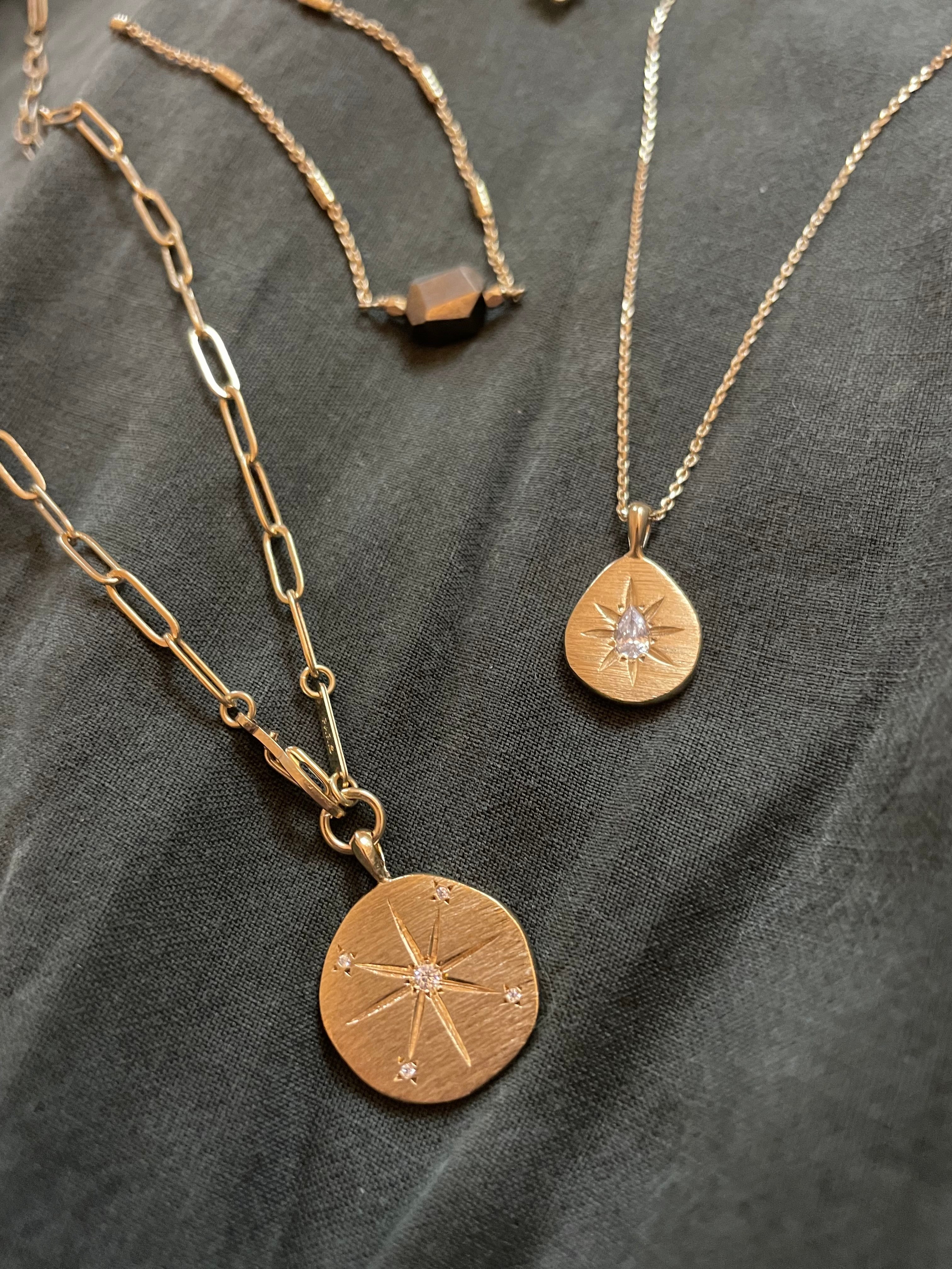 gold plated sun pendant necklaces by hanka in
