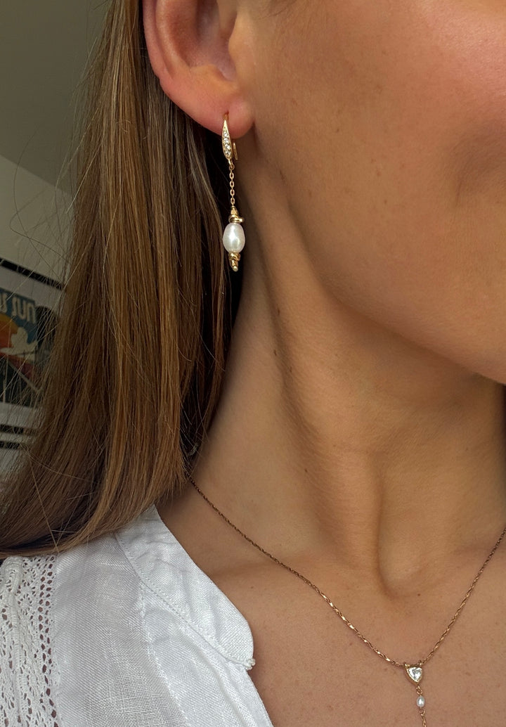 The Fallon Earrings ↠ Pearl