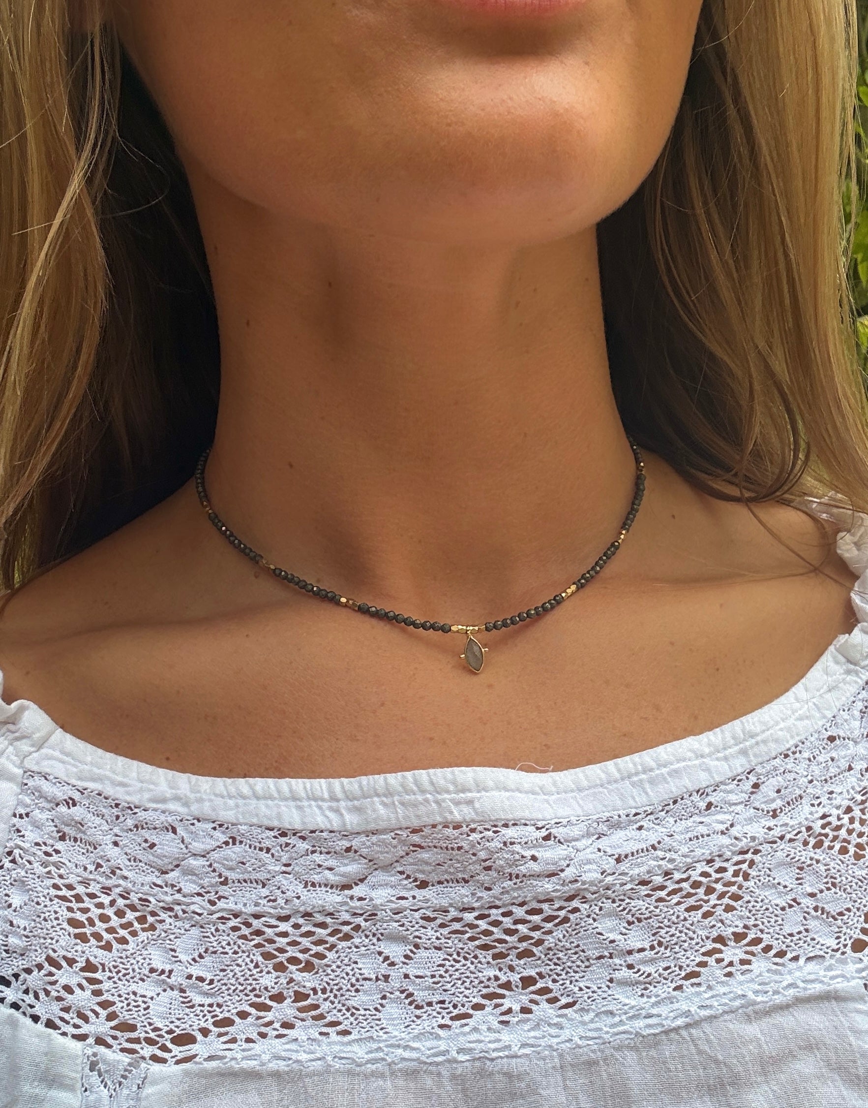 The GiGi Choker ↠ Pyrite & Labradorite