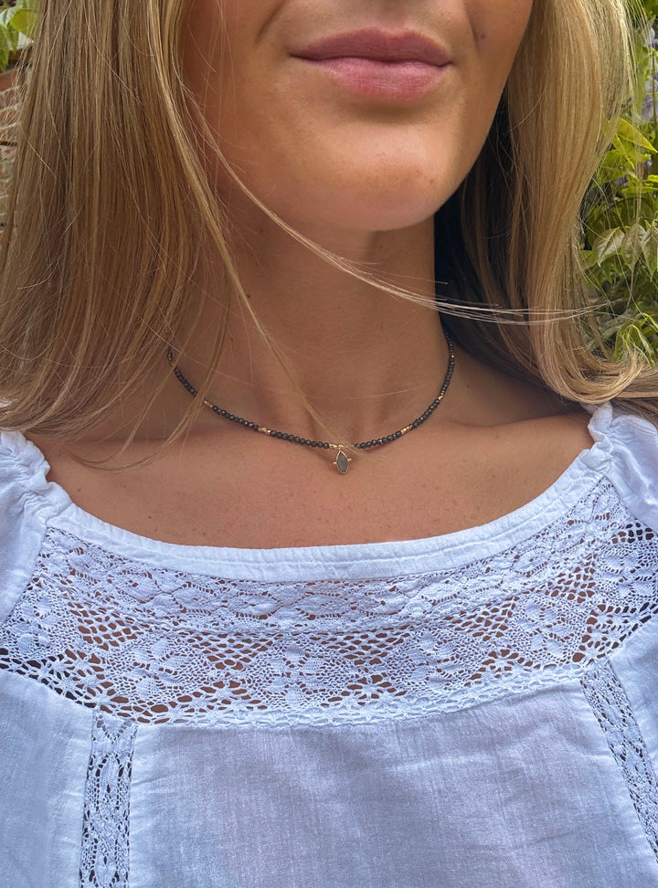 The GiGi Choker ↠ Pyrite &amp; Labradorite