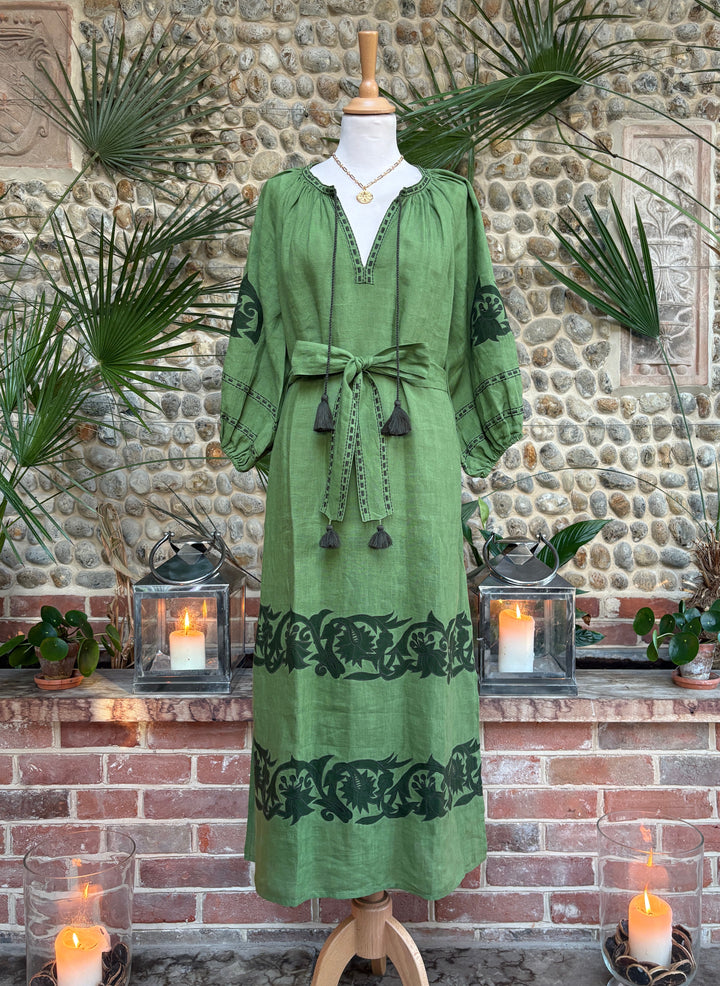 The Paisley Veronica Dress ↠ Olive Green