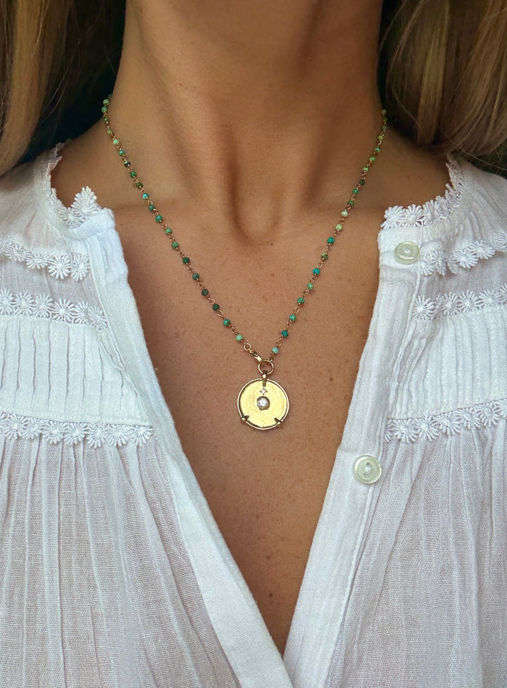 The Happy Necklace ↠ African Turquoise &amp; Ego Medallion