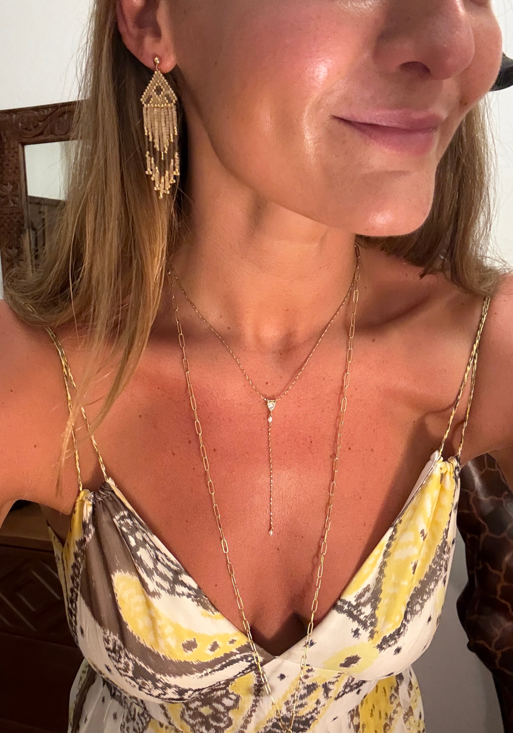 The Heritage Drop Down Necklace ↠ Pearl