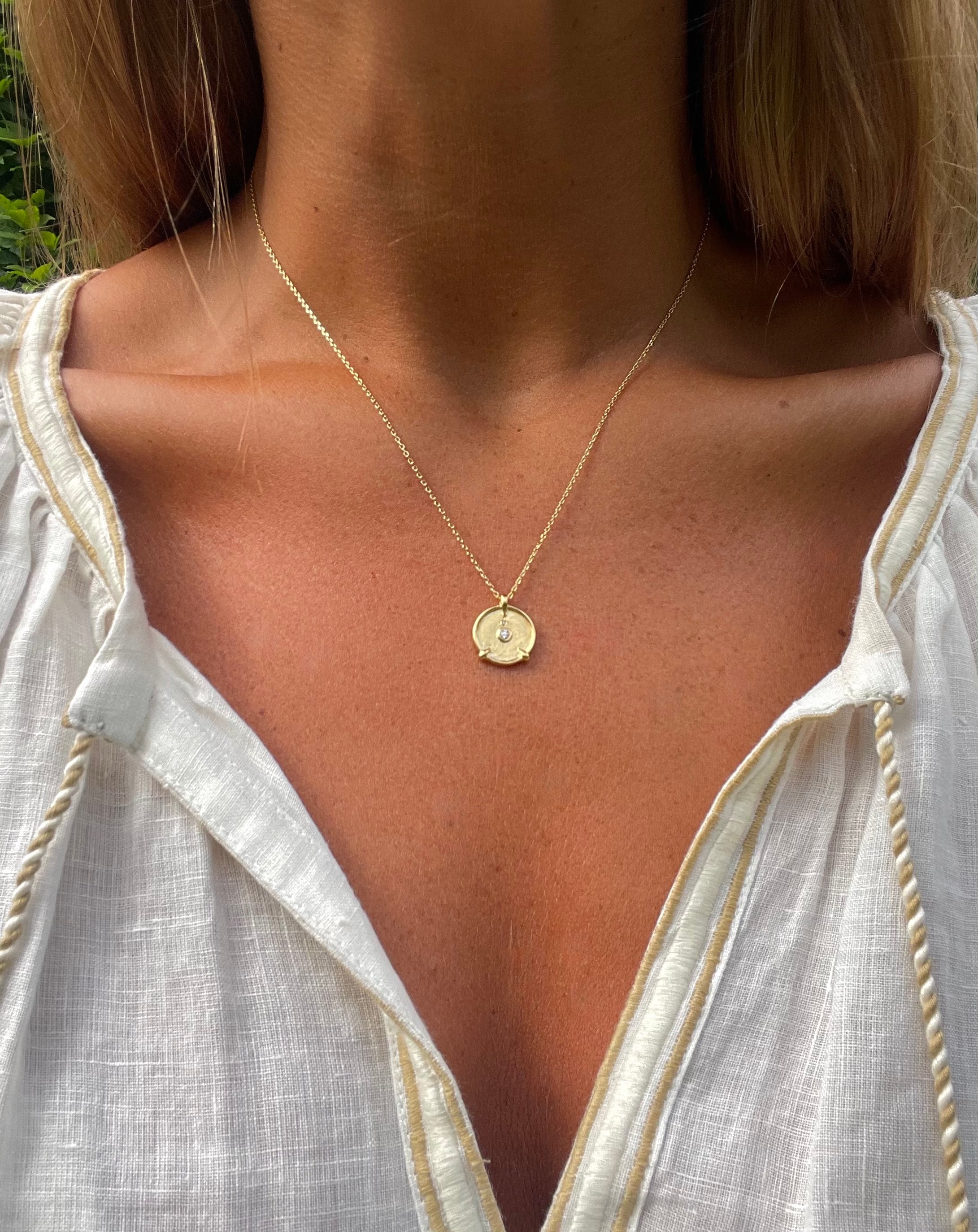 the hope necklace ego medalion by hanka in 24k gold plated everyday necklace