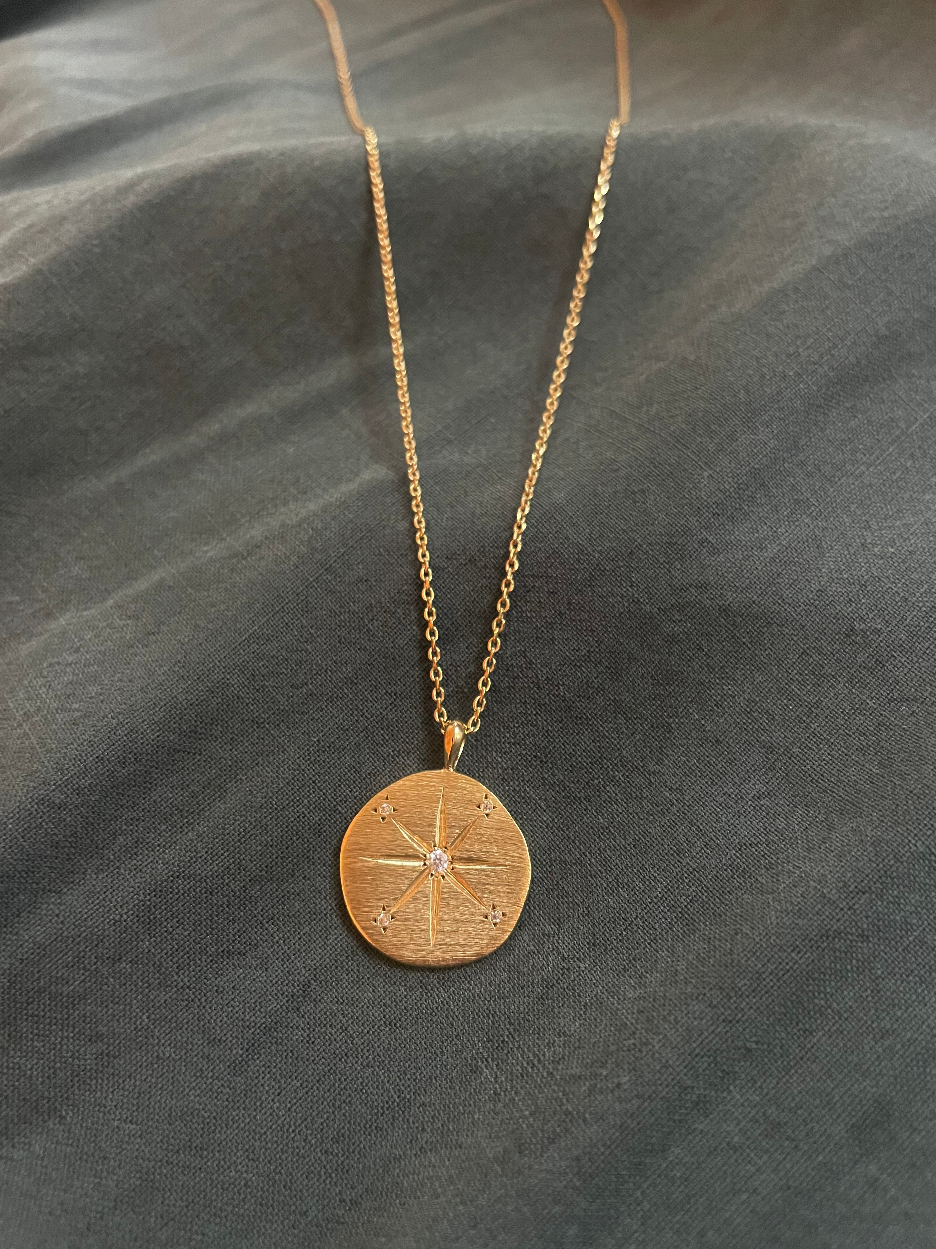 gold plated sun medallion necklace by hanka in