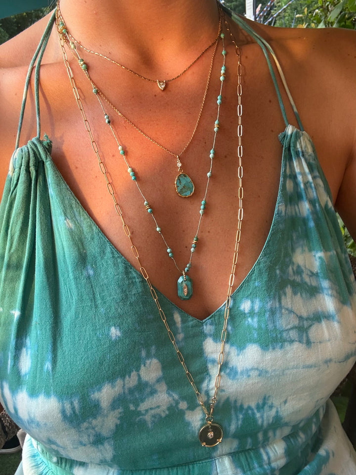 The Kara Necklace ↠Turquoise