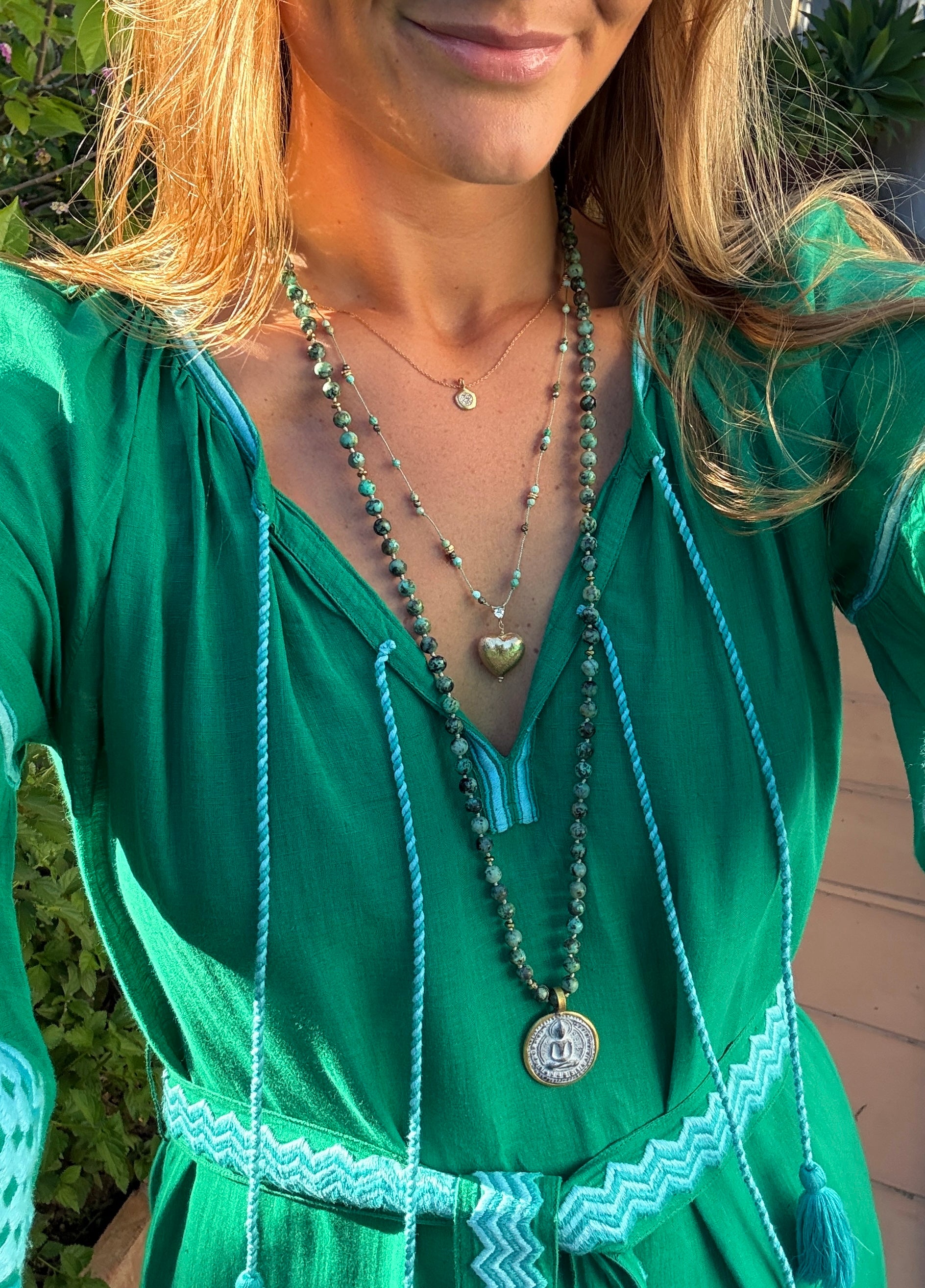 The Buddha Necklace ↠ African Turquoise