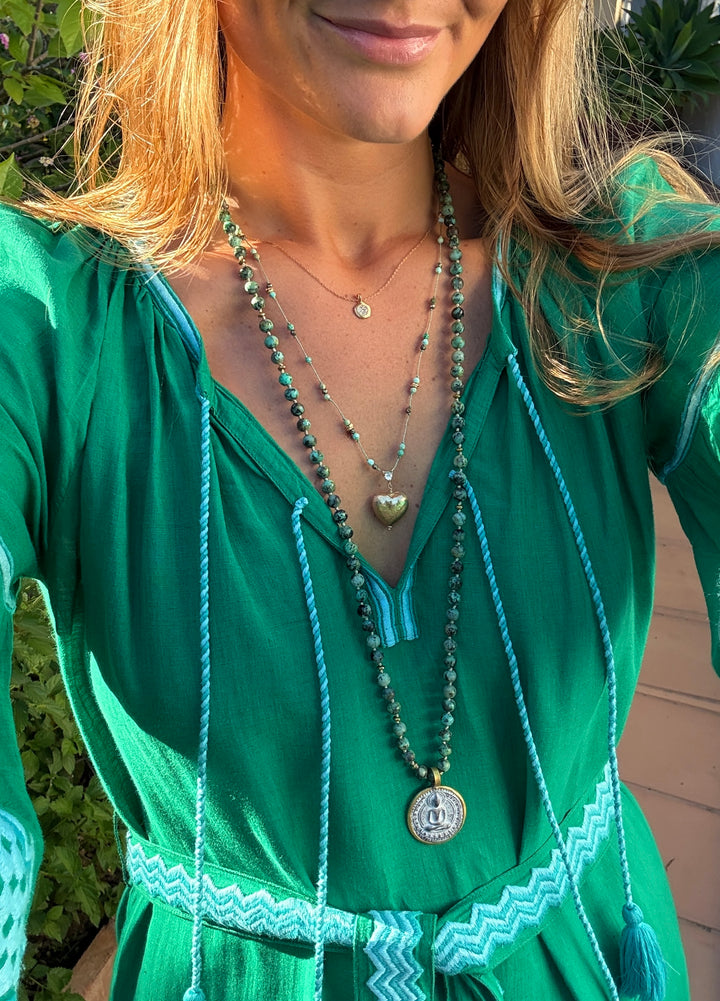 The Baby Ubud Necklace ↠ Heart &amp; Turquoise