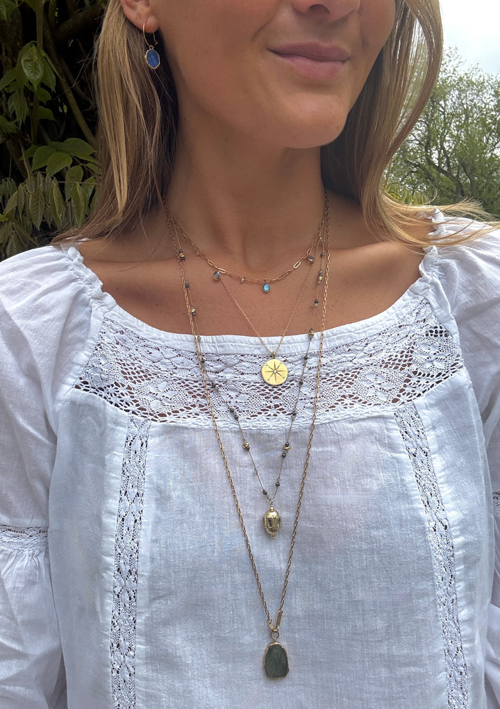 The Kara Earrings ↠ Labradorite