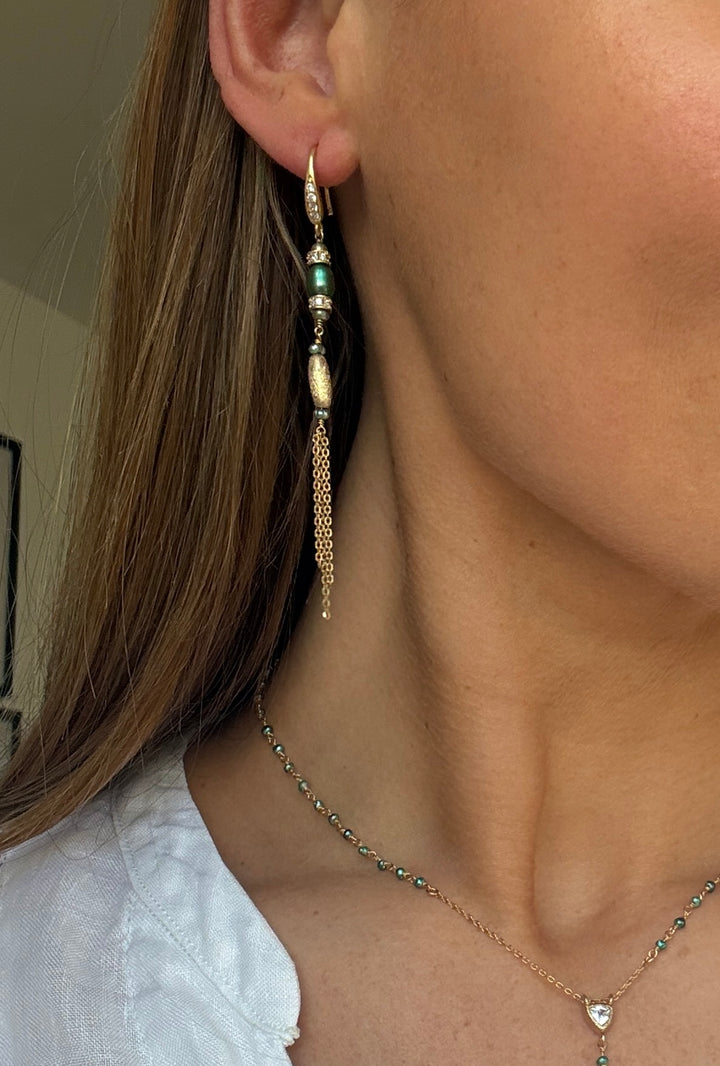 The Legend Earrings ↠ Peacock Green