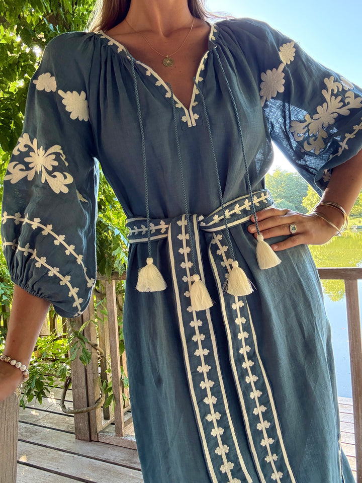 The Los Cabos Dress ↠ French Blue &amp; White
