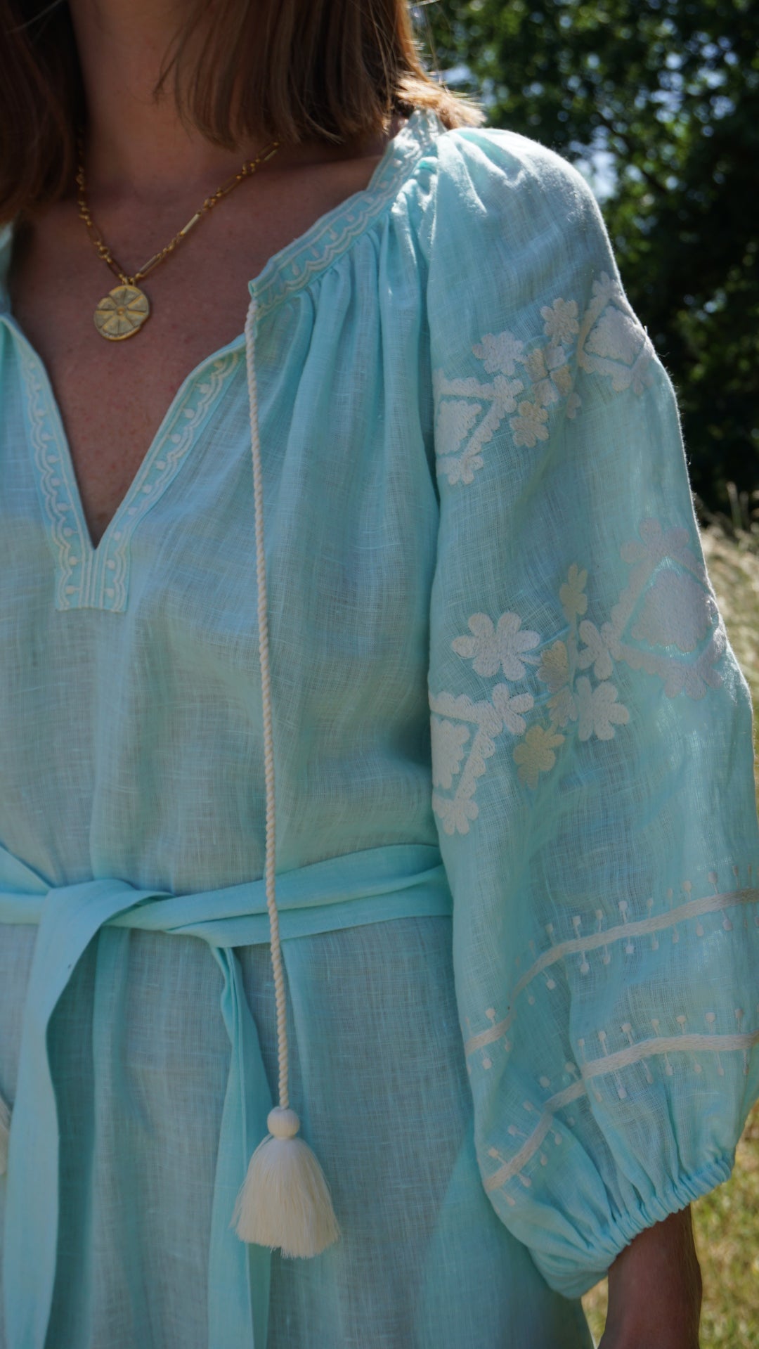 The Babylos Dress ↠ Turquoise &amp; White
