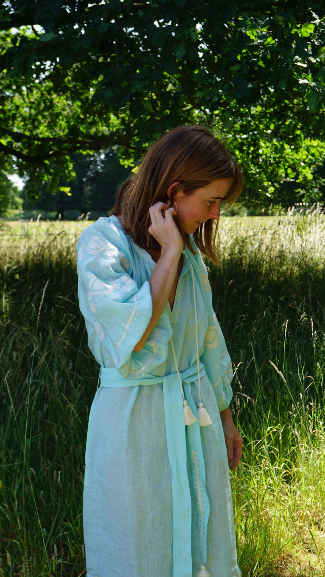 The Babylos Dress ↠ Turquoise &amp; White