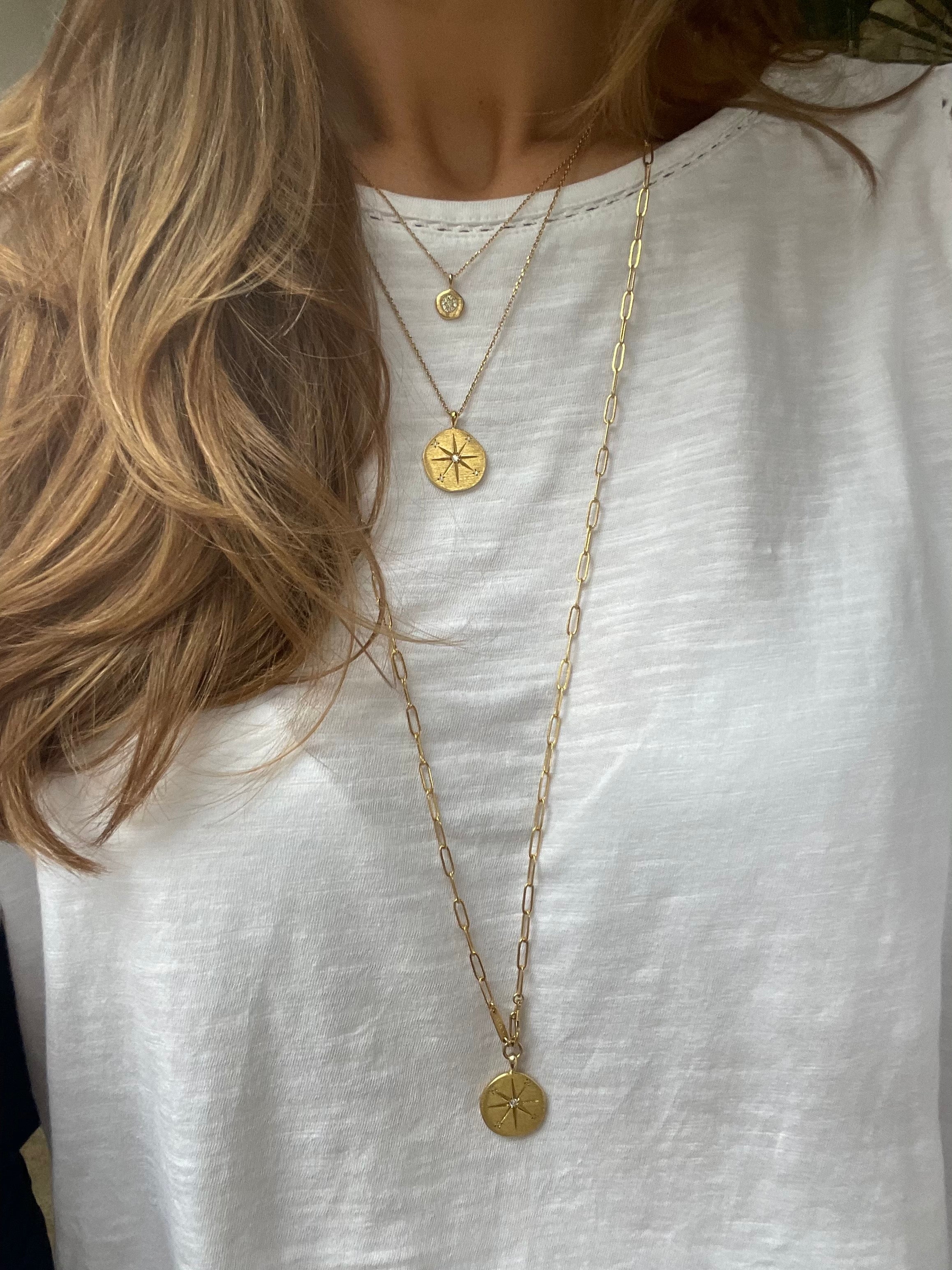 gold plated sun medallion necklace by hanka in