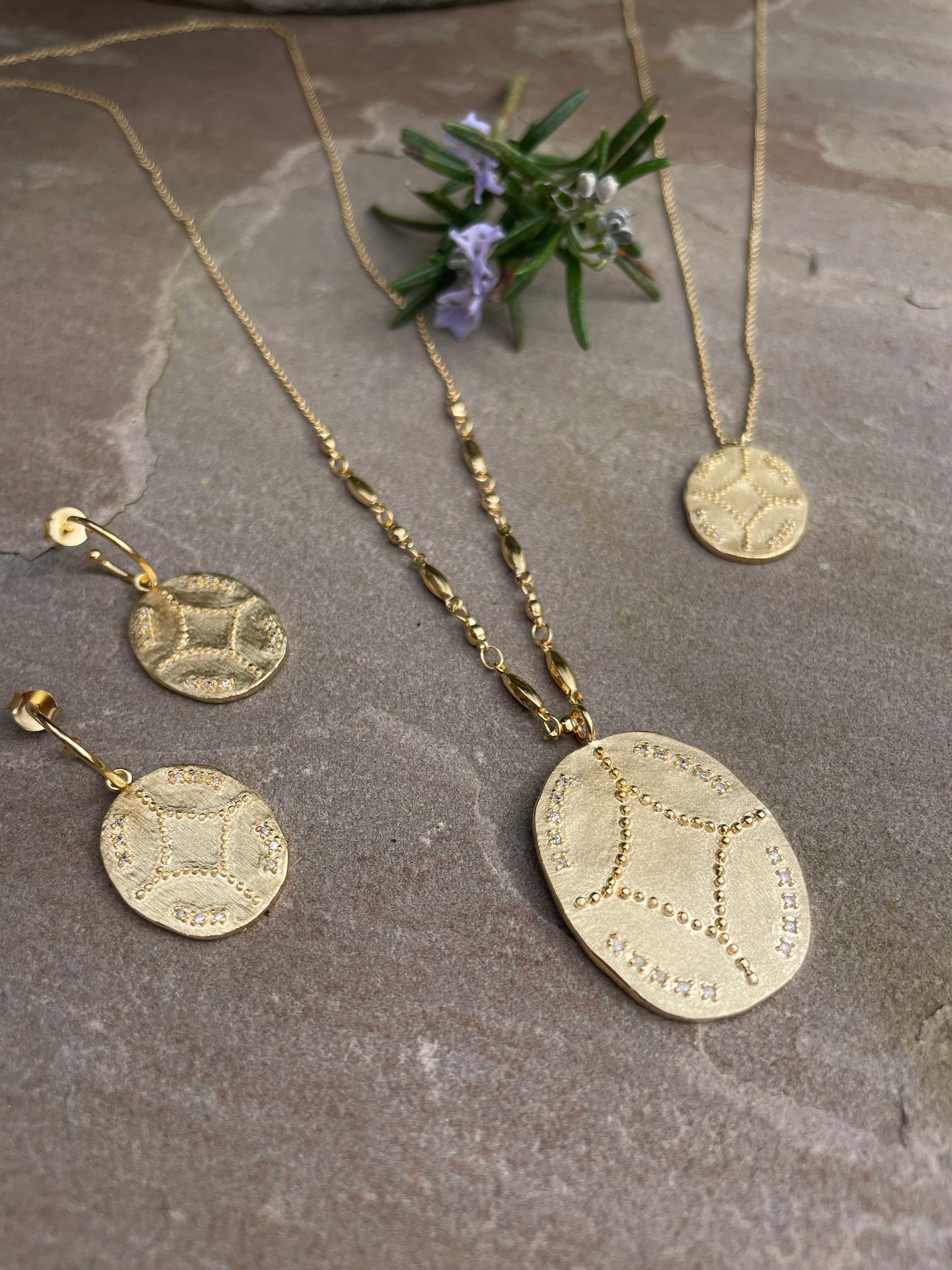 nomad necklace louise hendricks brushed gold pendant jewellery