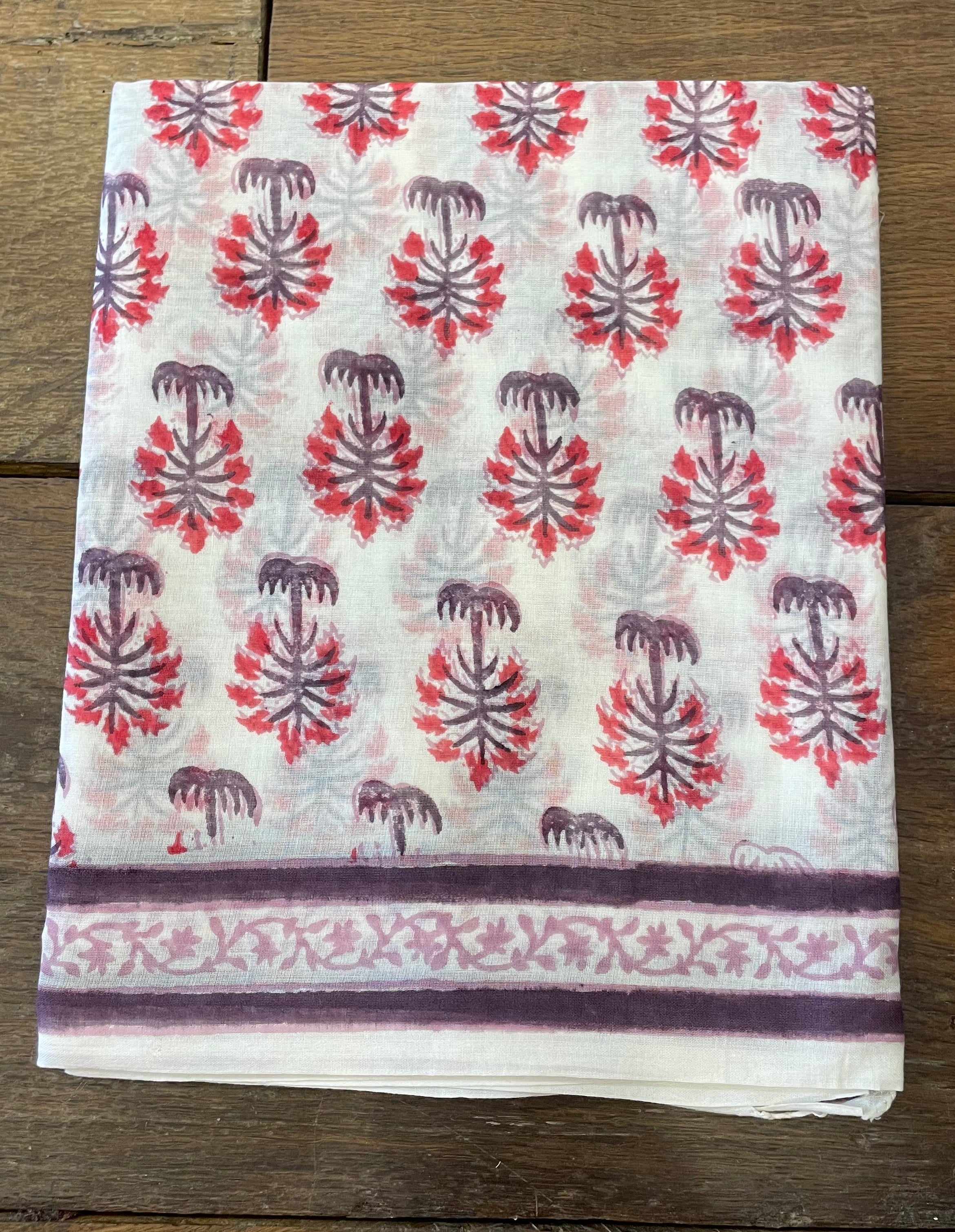 pink sarong blockprint cotton sarong with palm trees in pink zen ethnic.jpeg
