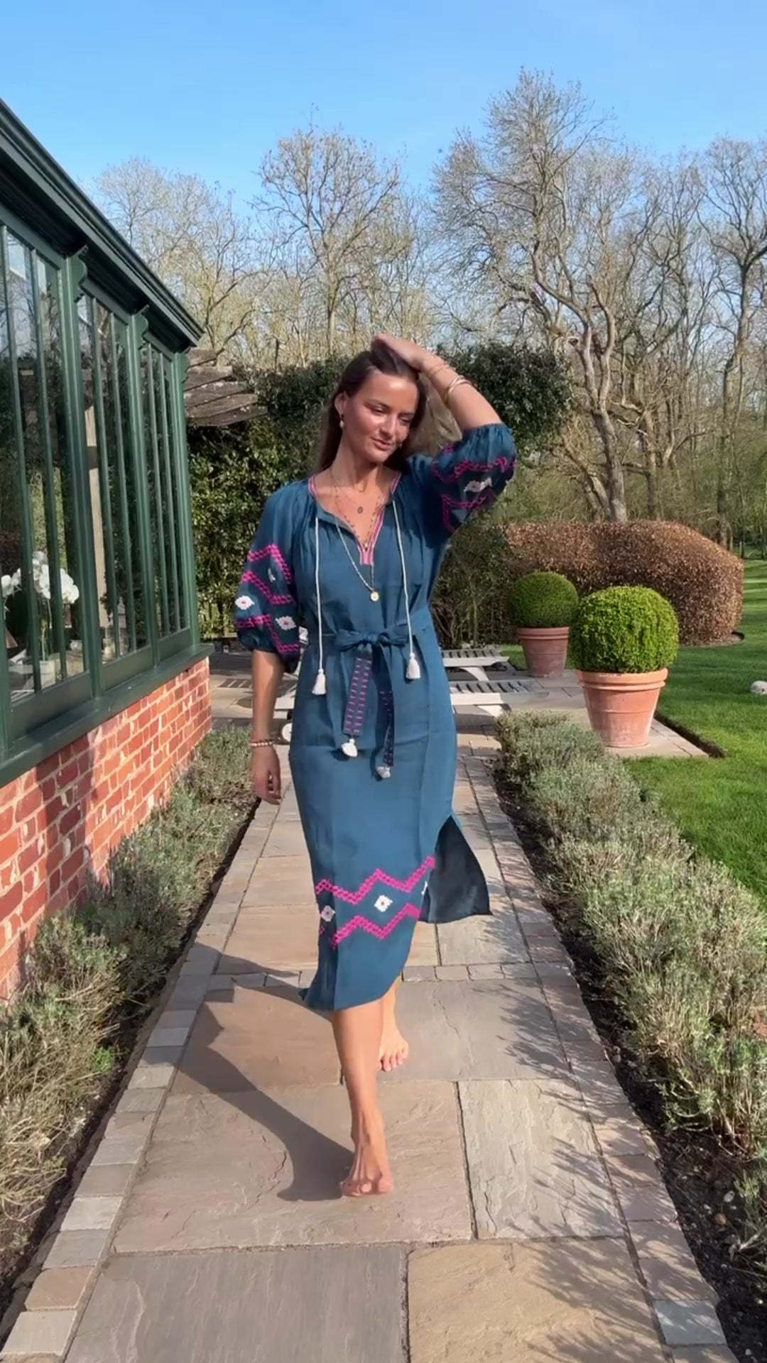 The Aztec Veronica Dress ↠ Blue &amp; Pink