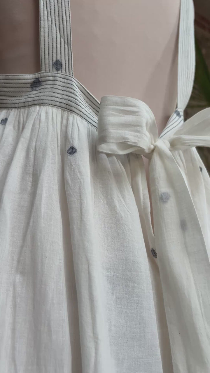 The Shanti Dress ↠ White &amp; Indigo Blue