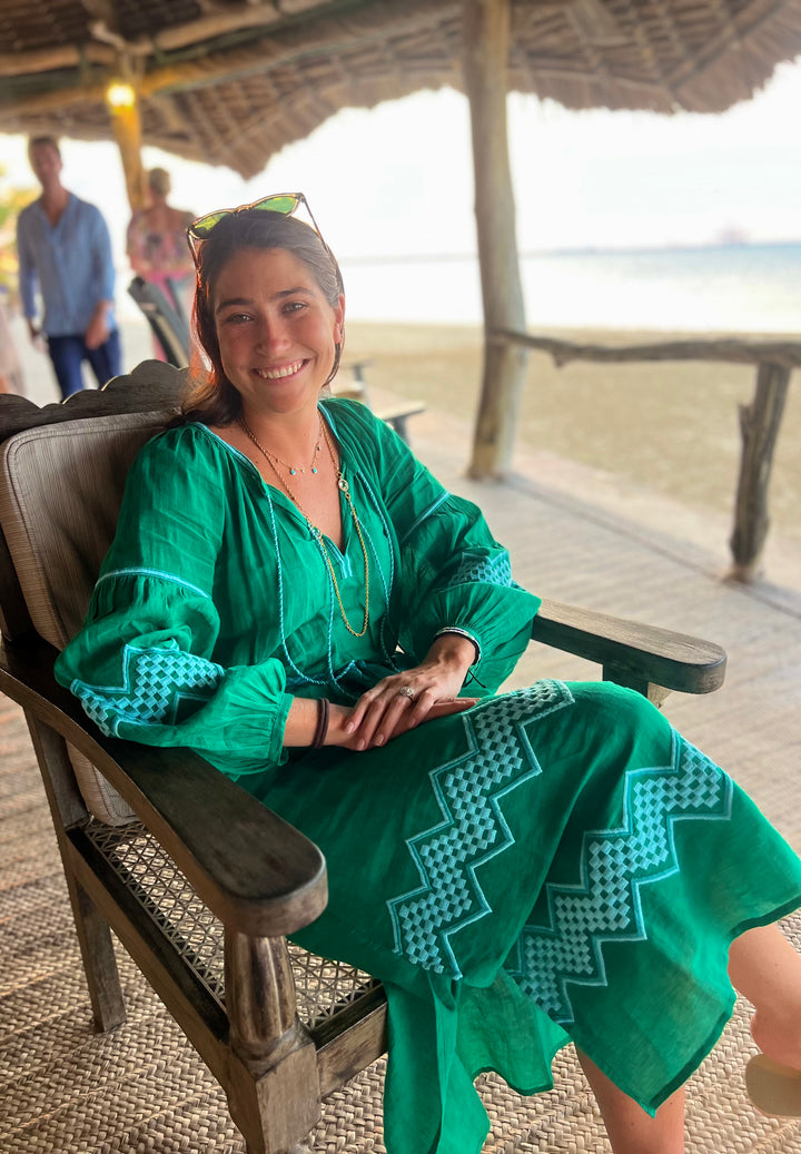 The Rio Veronica Dress ↠ Green &amp; Turquoise