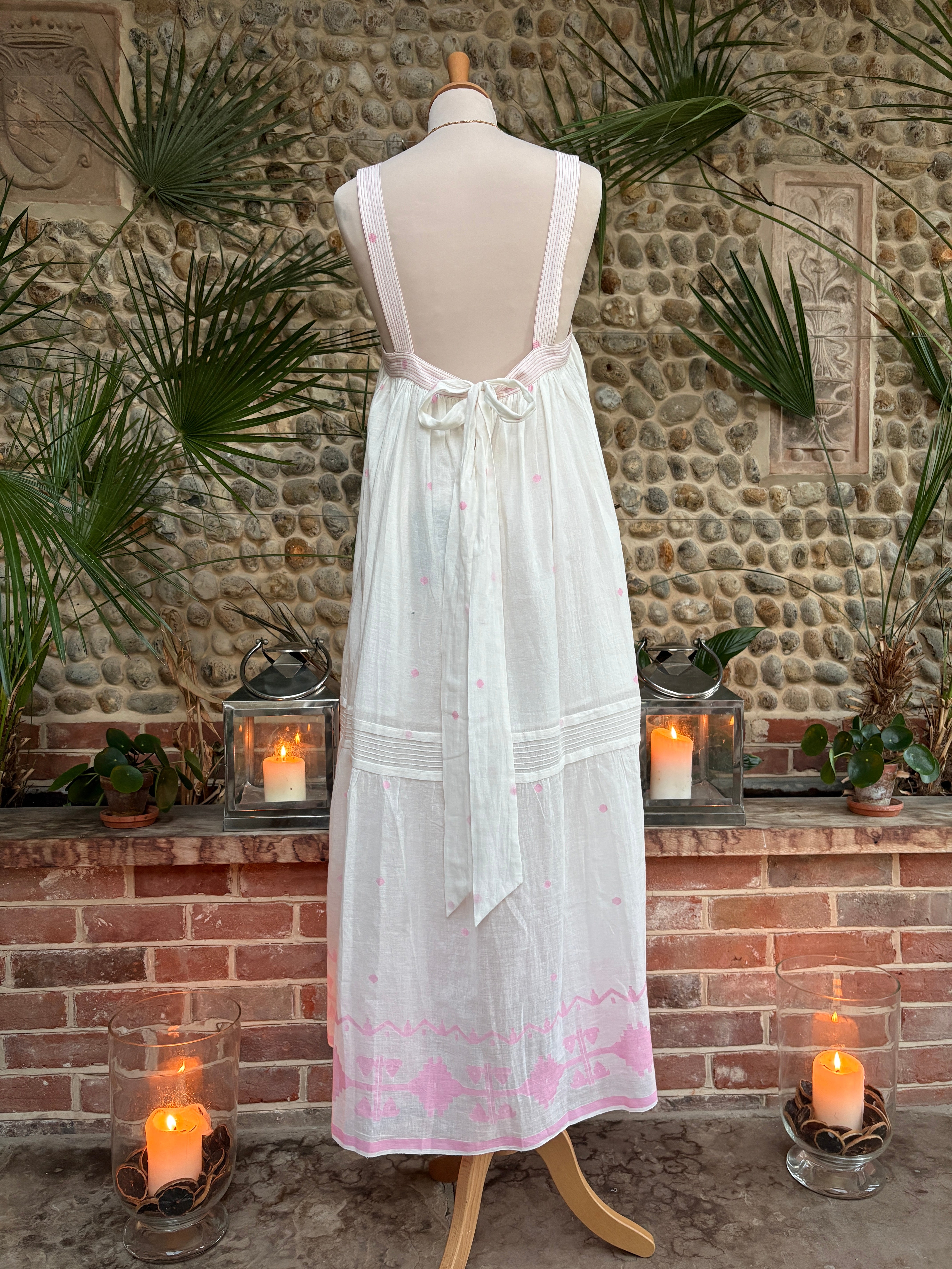 The Shanti Dress ↠ White & Pink