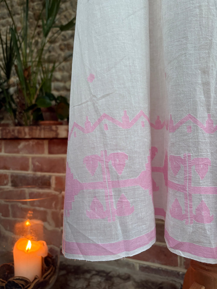 The Shanti Dress ↠ White &amp; Pink
