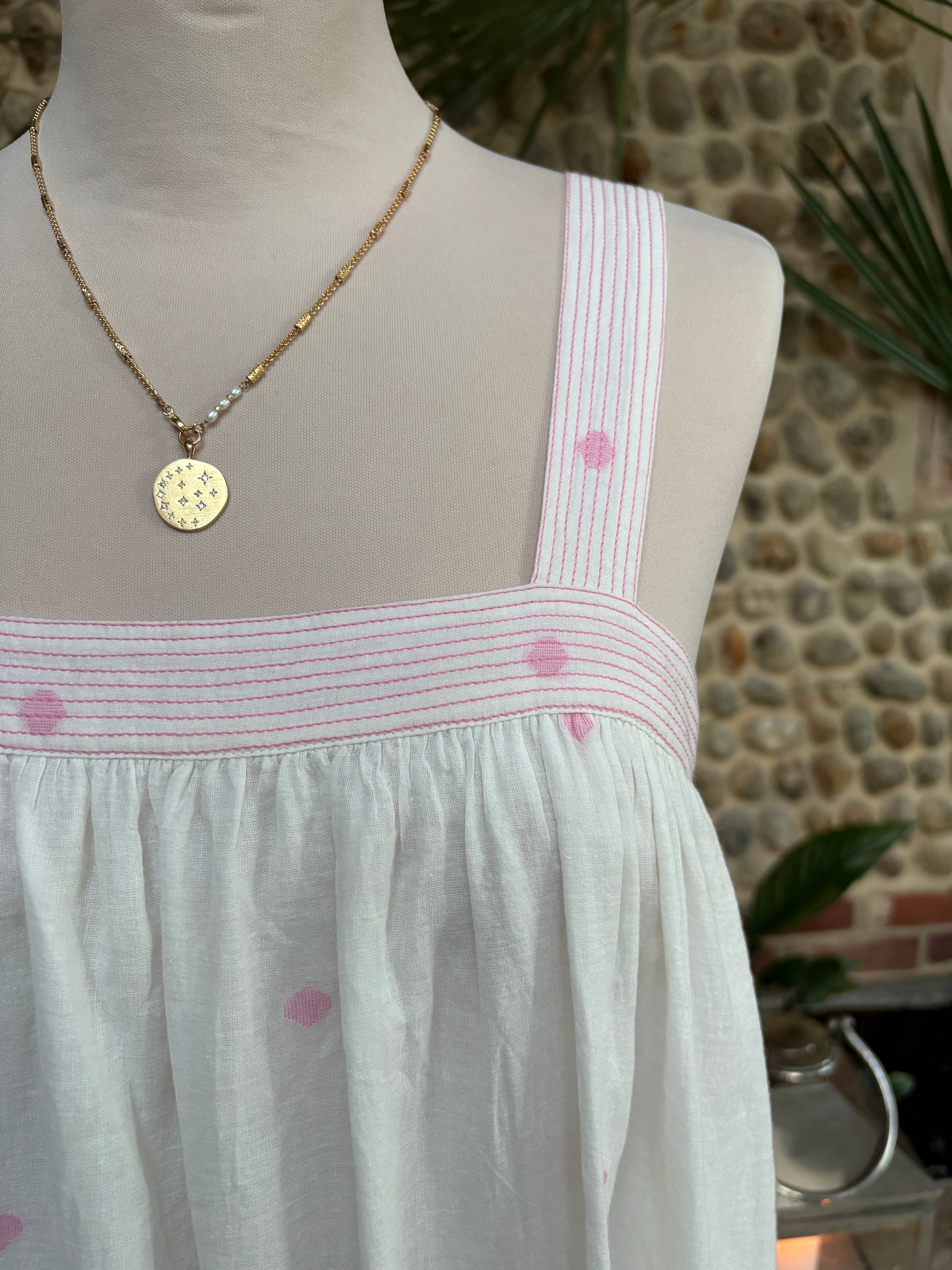 The Shanti Dress ↠ White & Pink