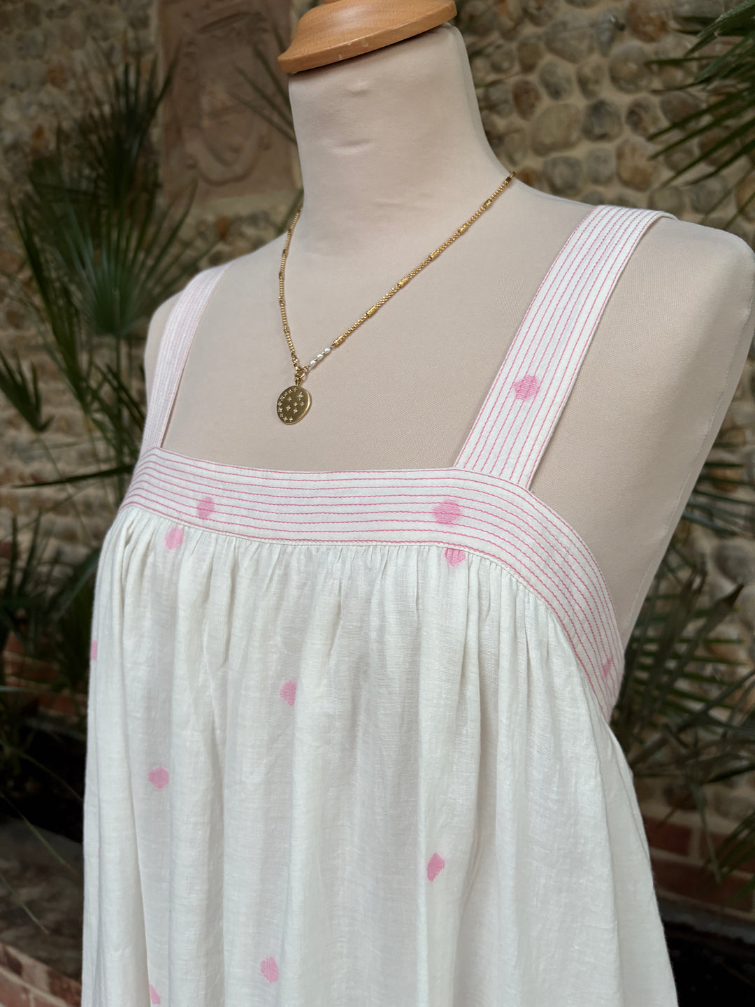 The Shanti Dress ↠ White &amp; Pink