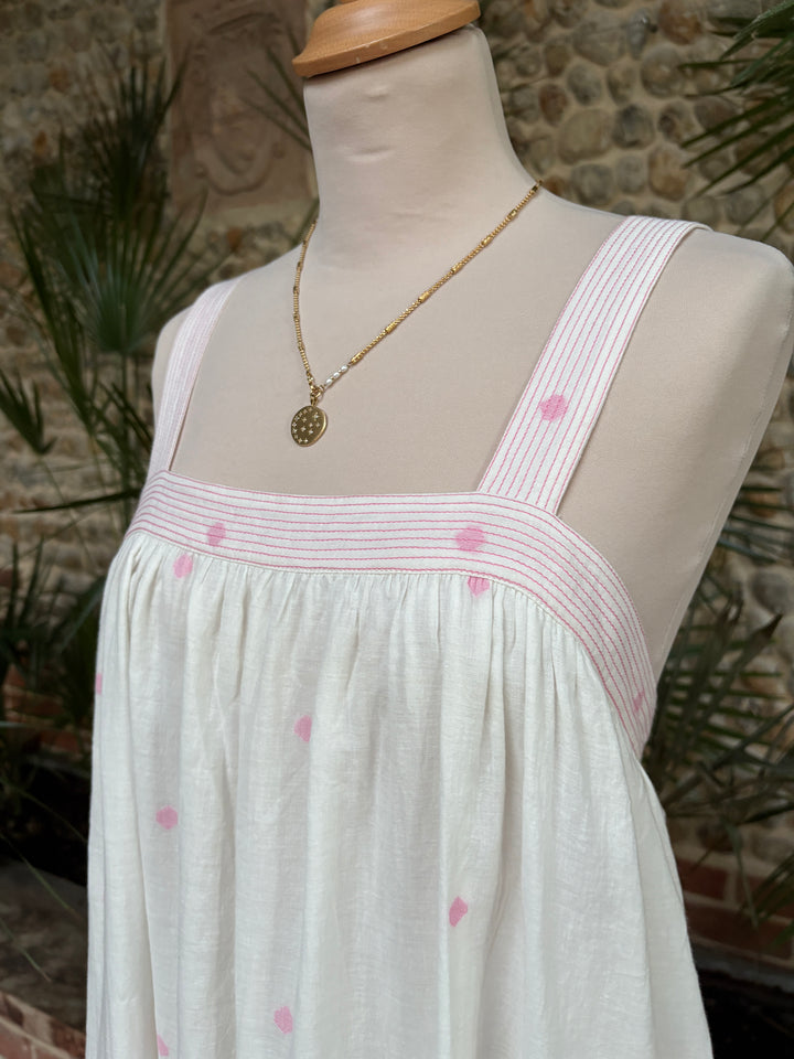 The Shanti Dress ↠ White &amp; Pink