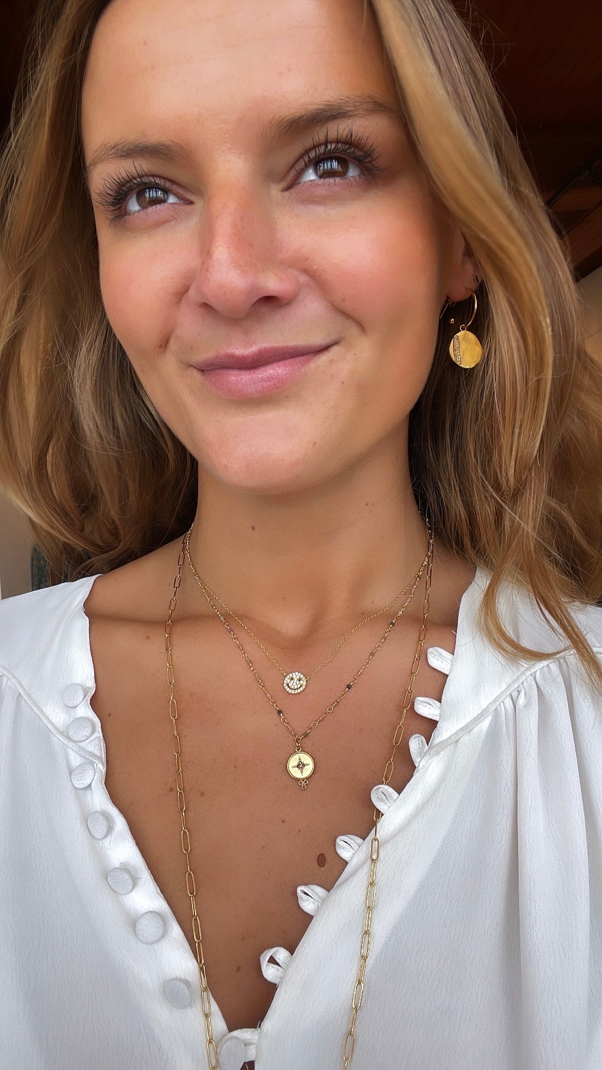 smiley pendant necklace gemstone necklace layering necklaces