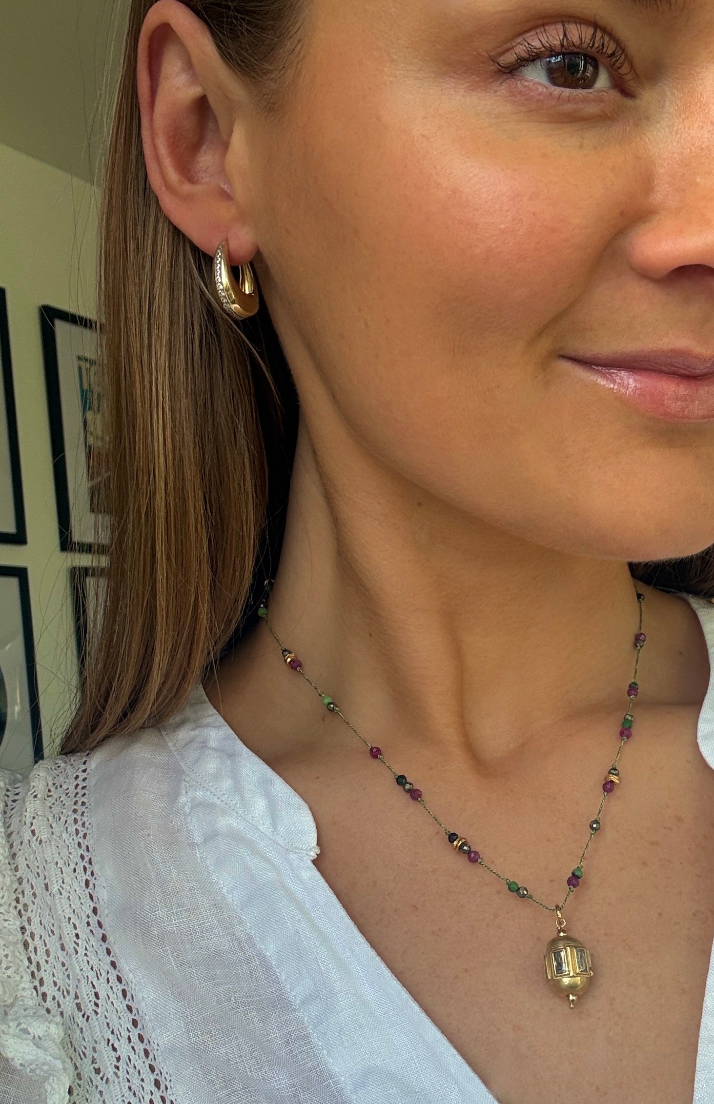 The Taly Cord Necklace ↠ Pyrite & Ruby