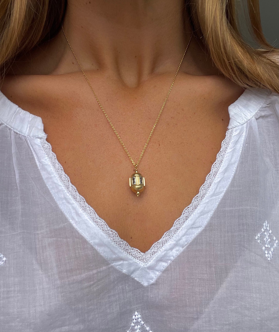 taly necklace across by hanka in gold plated Byzantine necklace