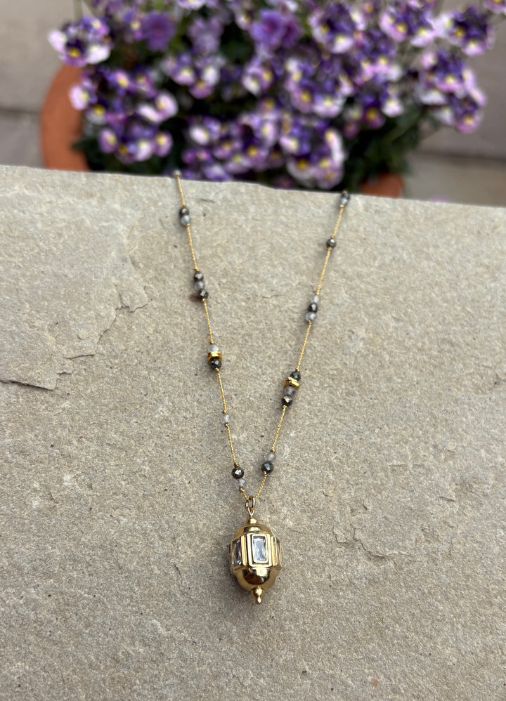 The Taly Cord Necklace ↠ Pyrite &amp; labradorite