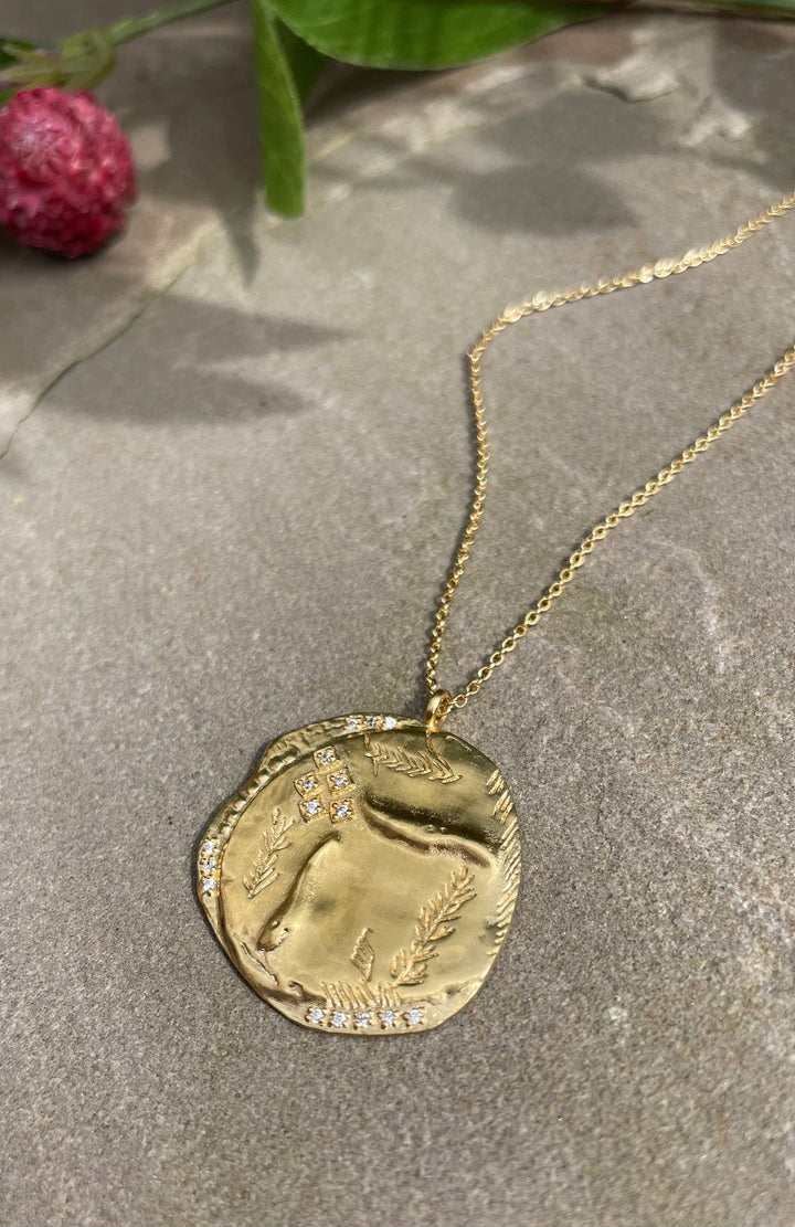gold pendant hand engraved esther necklace from louise hendricks 