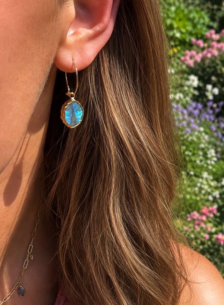 The Kara Earrings ↠ Labradorite