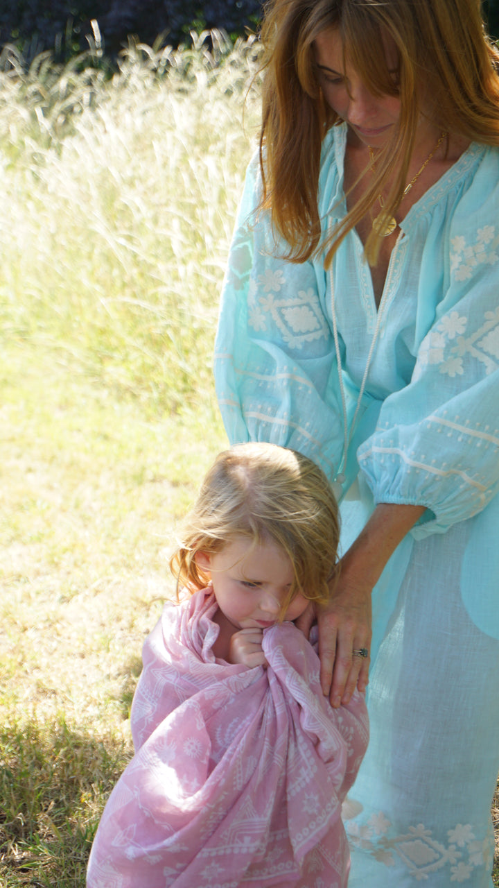 The Babylos Dress ↠ Turquoise &amp; White