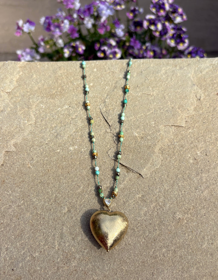 The Ubud Necklace ↠ Heart &amp; Turquoise