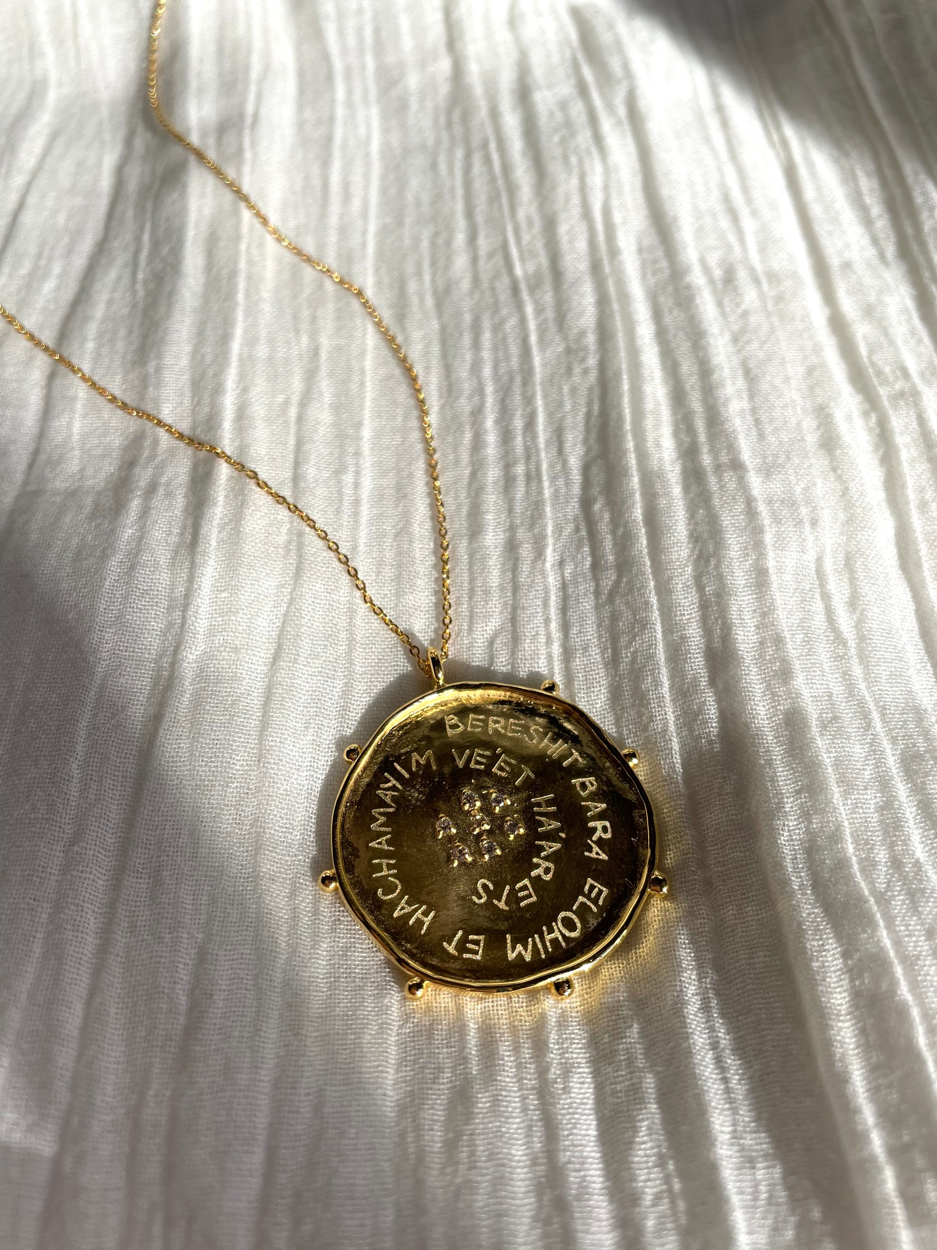 gold plated pendant necklace with hebrew engraving louise hendricks